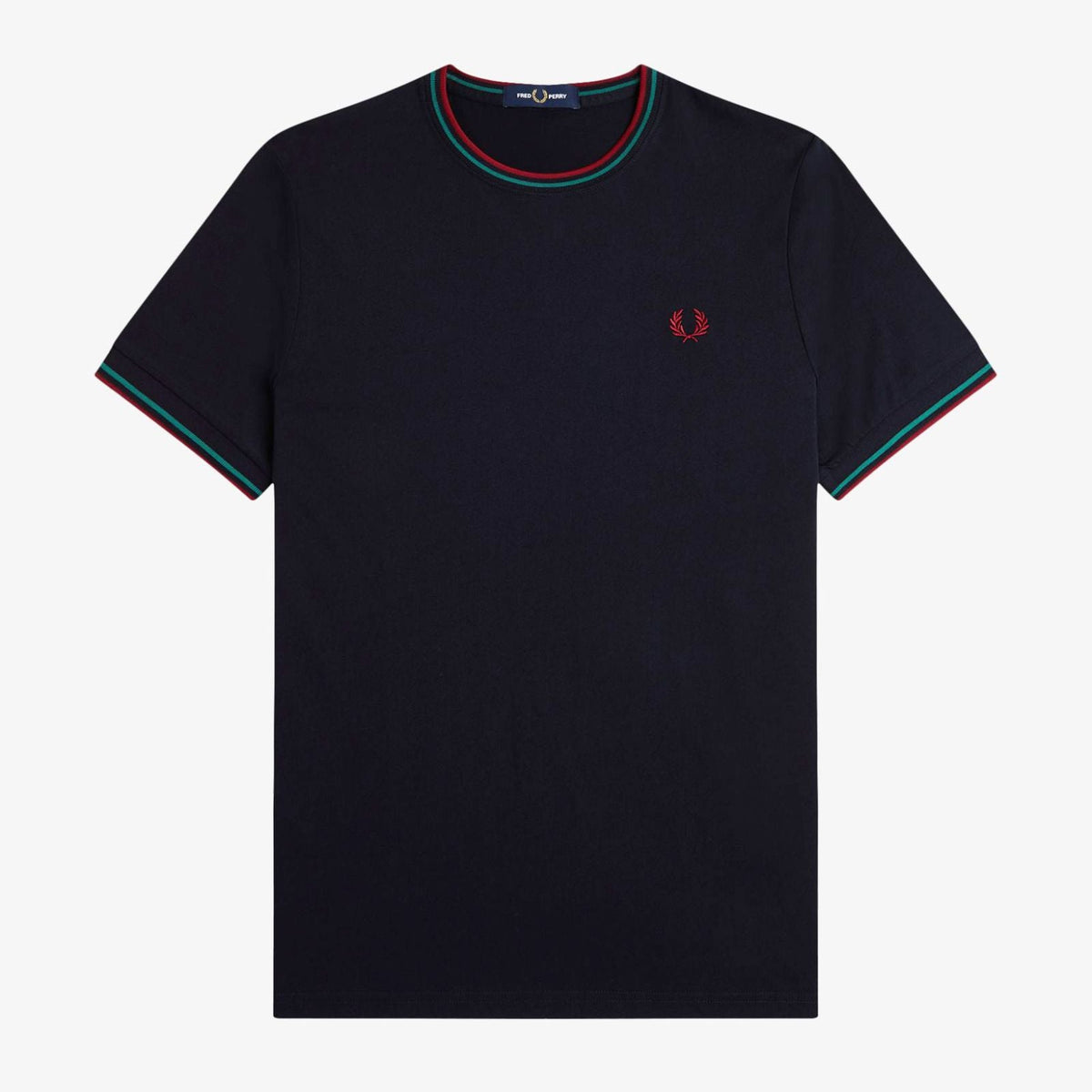 Fred Perry Twin Tipped T-Shirt - Navy / Sport Green