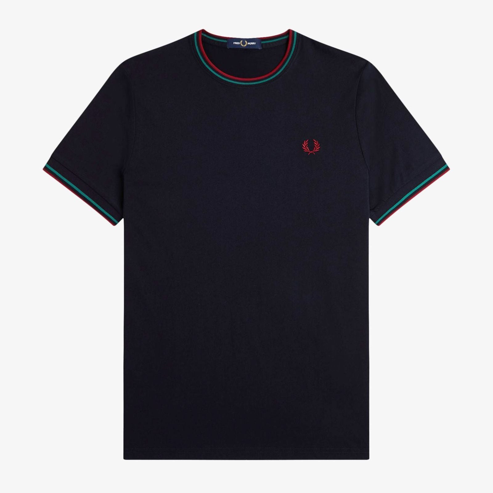 Fred Perry Twin Tipped T-Shirt - Navy / Sport Green