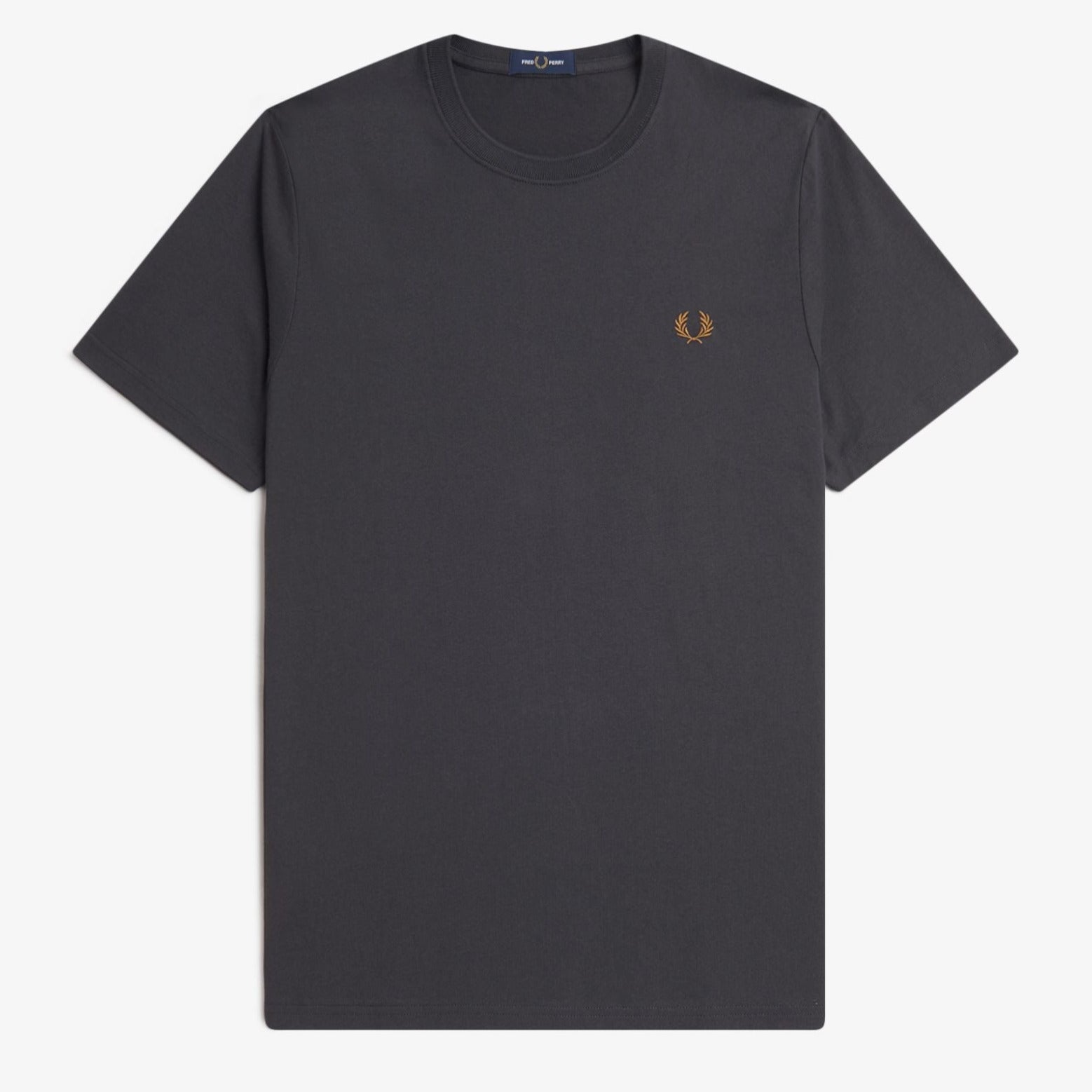 Fred Perry Ringer T-Shirt - Anchor Grey / Dark Caramel