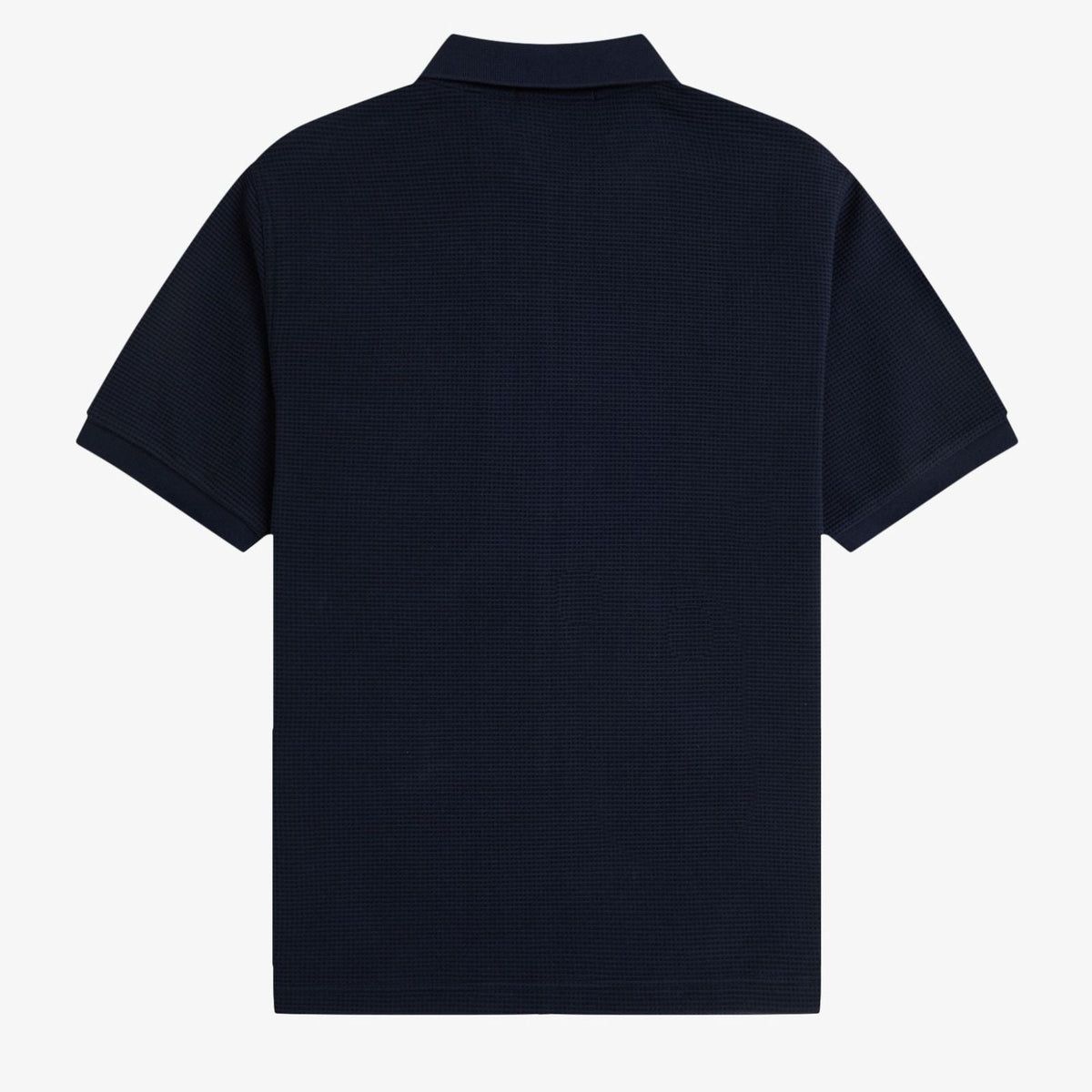 Fred Perry Waffle Zip Through Polo - Navy