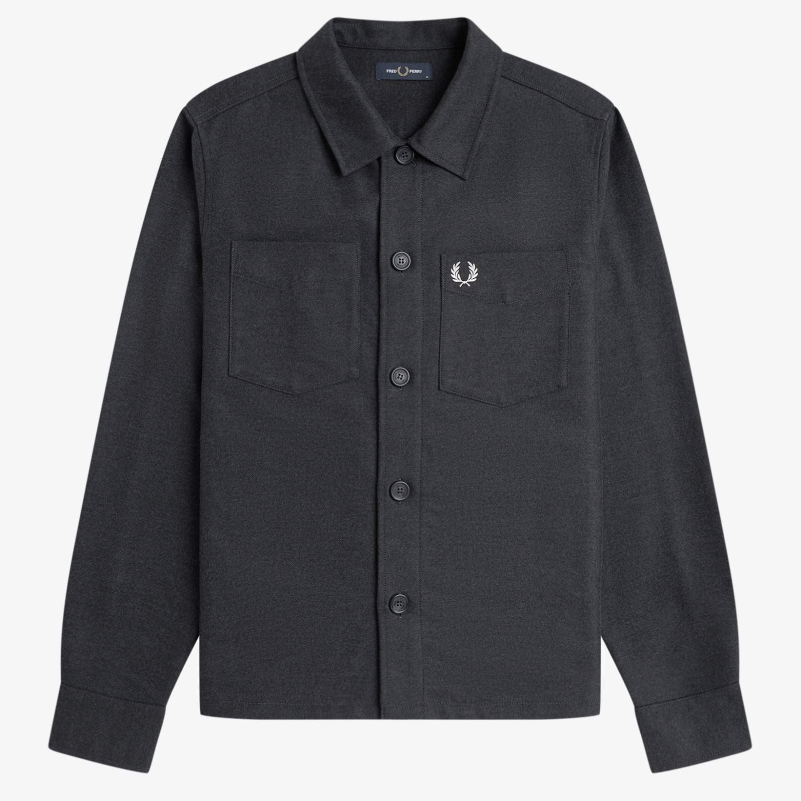 Fred Perry Brushed Twill Overshirt - Charcoal Marl