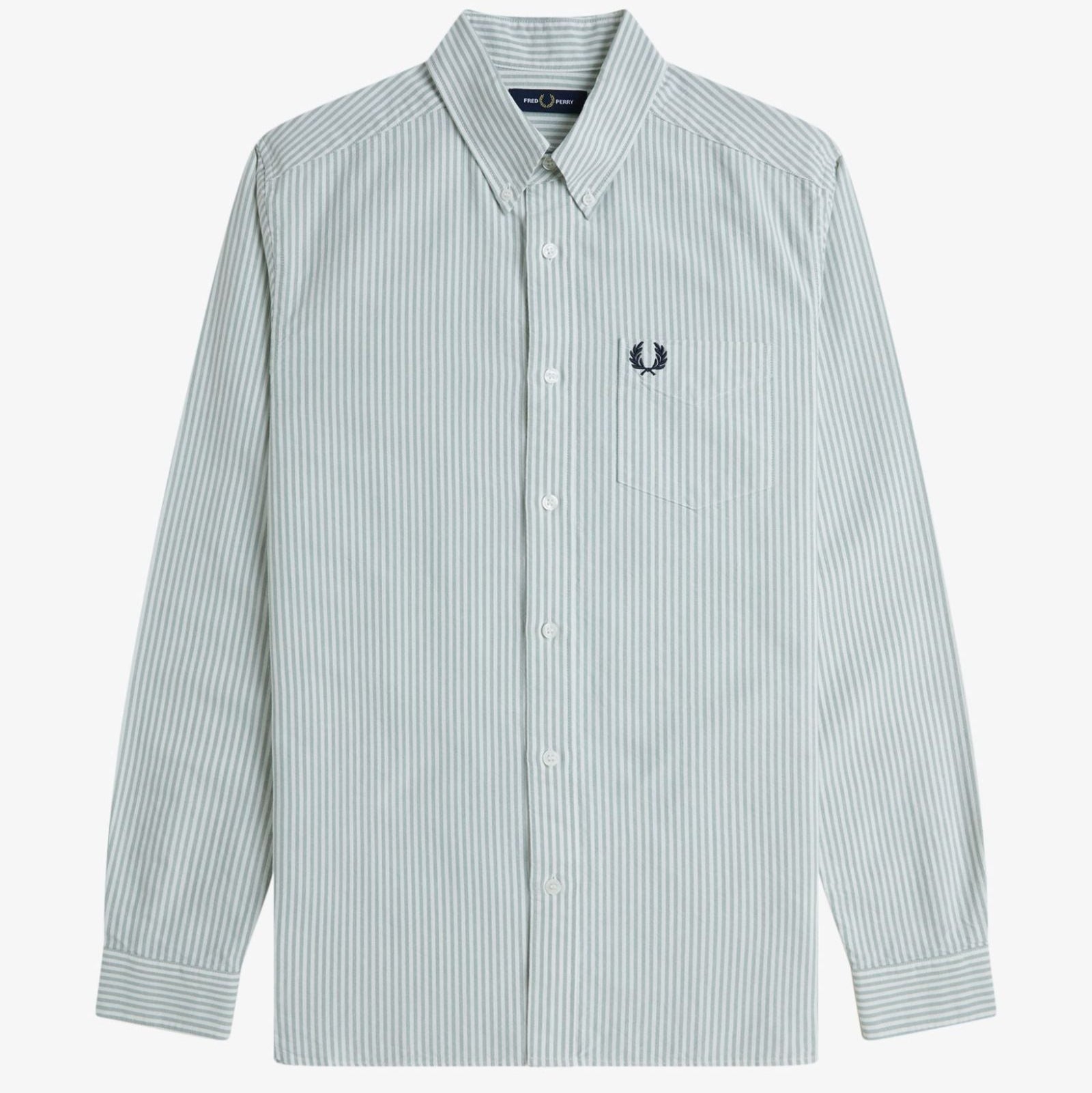 Fred Perry Oxford Stripe Shirt - Bayleaf