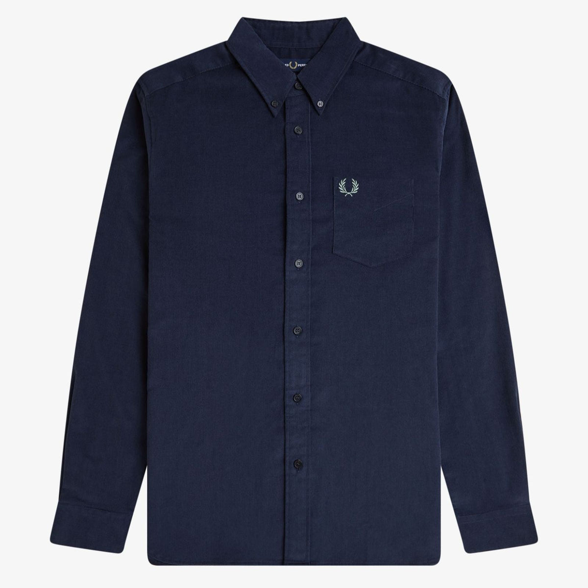 Fred Perry Needle Cord Shirt - Dark Airforce