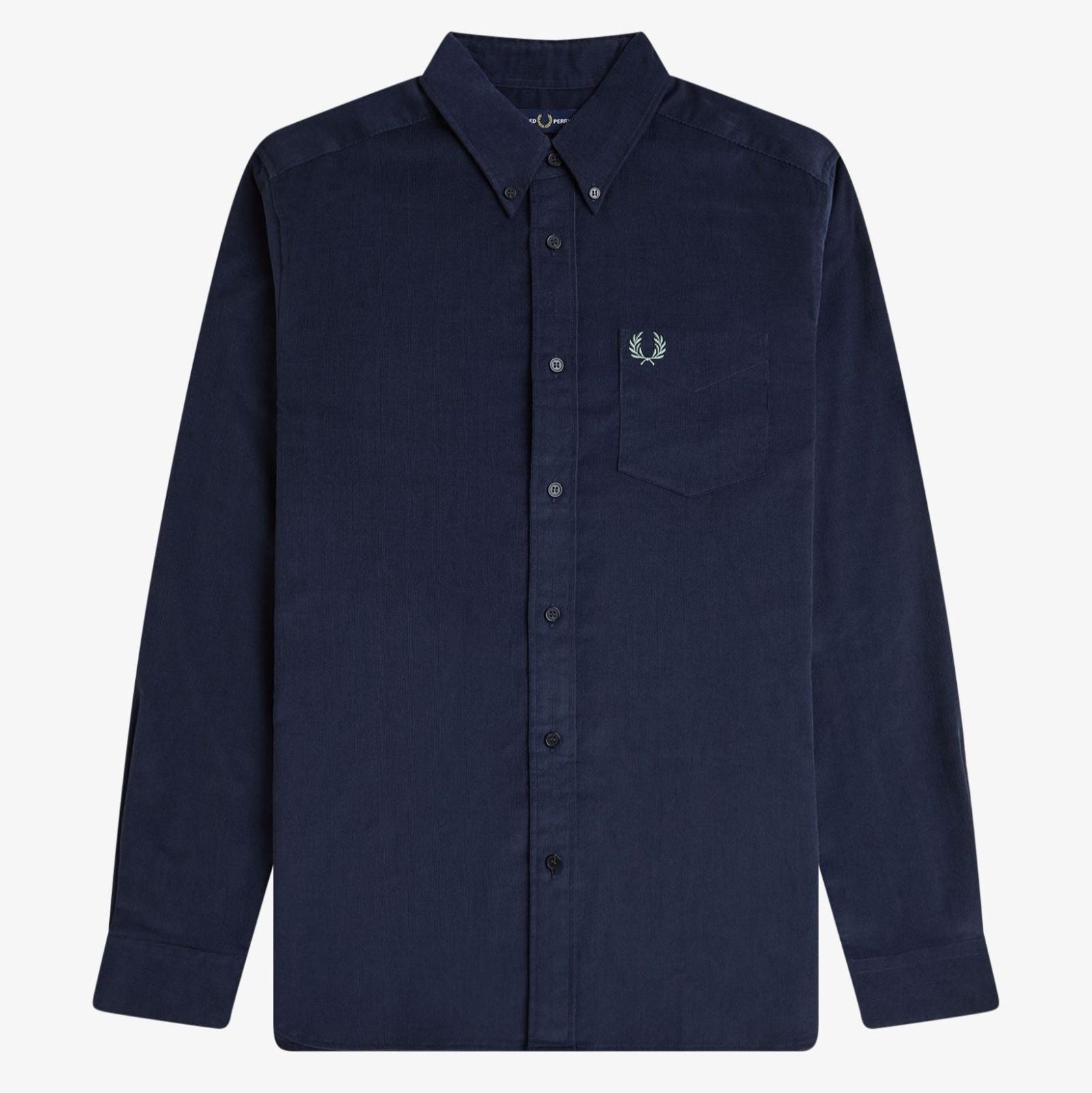 Fred Perry Needle Cord Shirt - Dark Airforce
