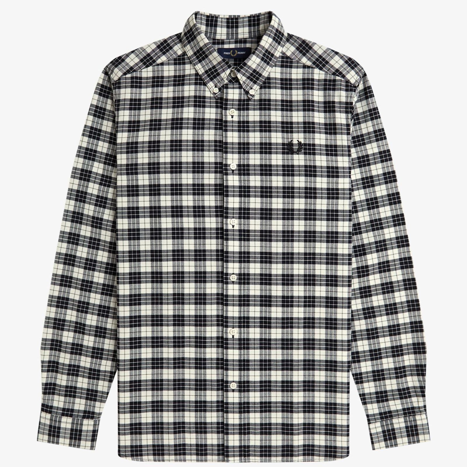 Fred Perry Tartan Oxford Shirt - Ecru