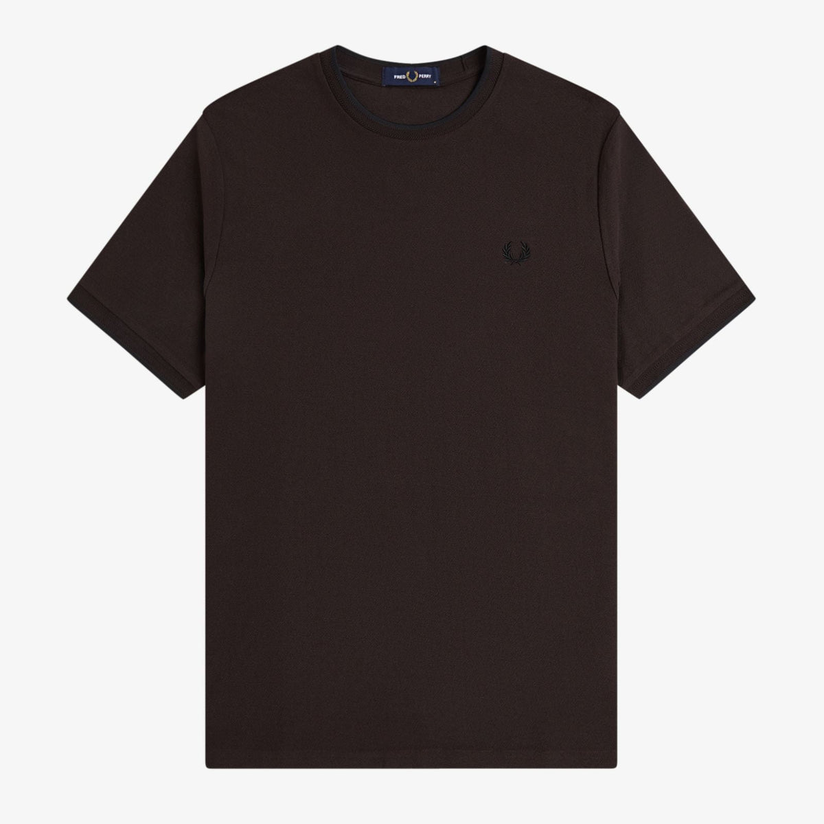 Fred Perry Trim Detail Crepe T-Shirt - Rich Brown