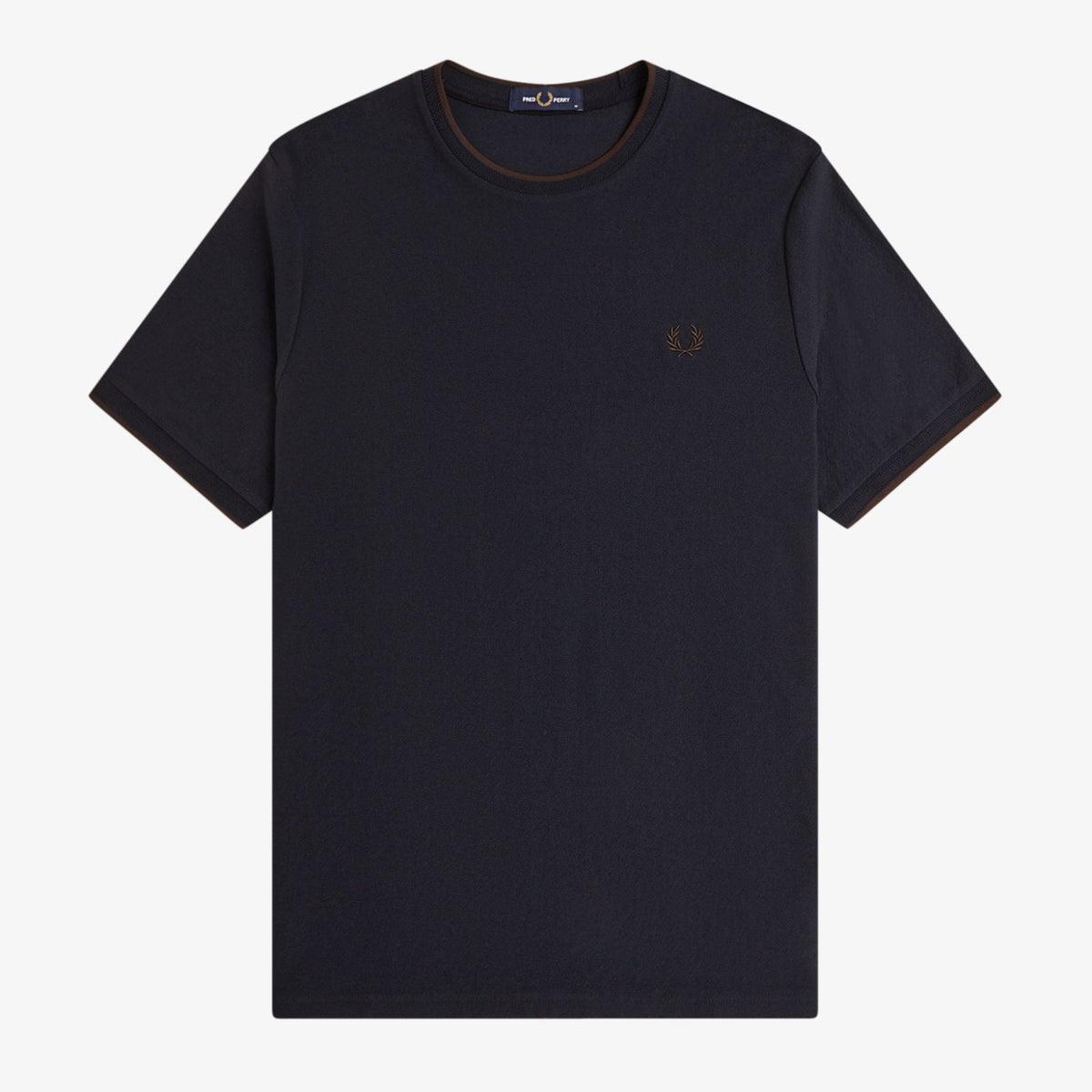 Fred Perry Trim Detail Crepe Pique T-Shirt - Navy