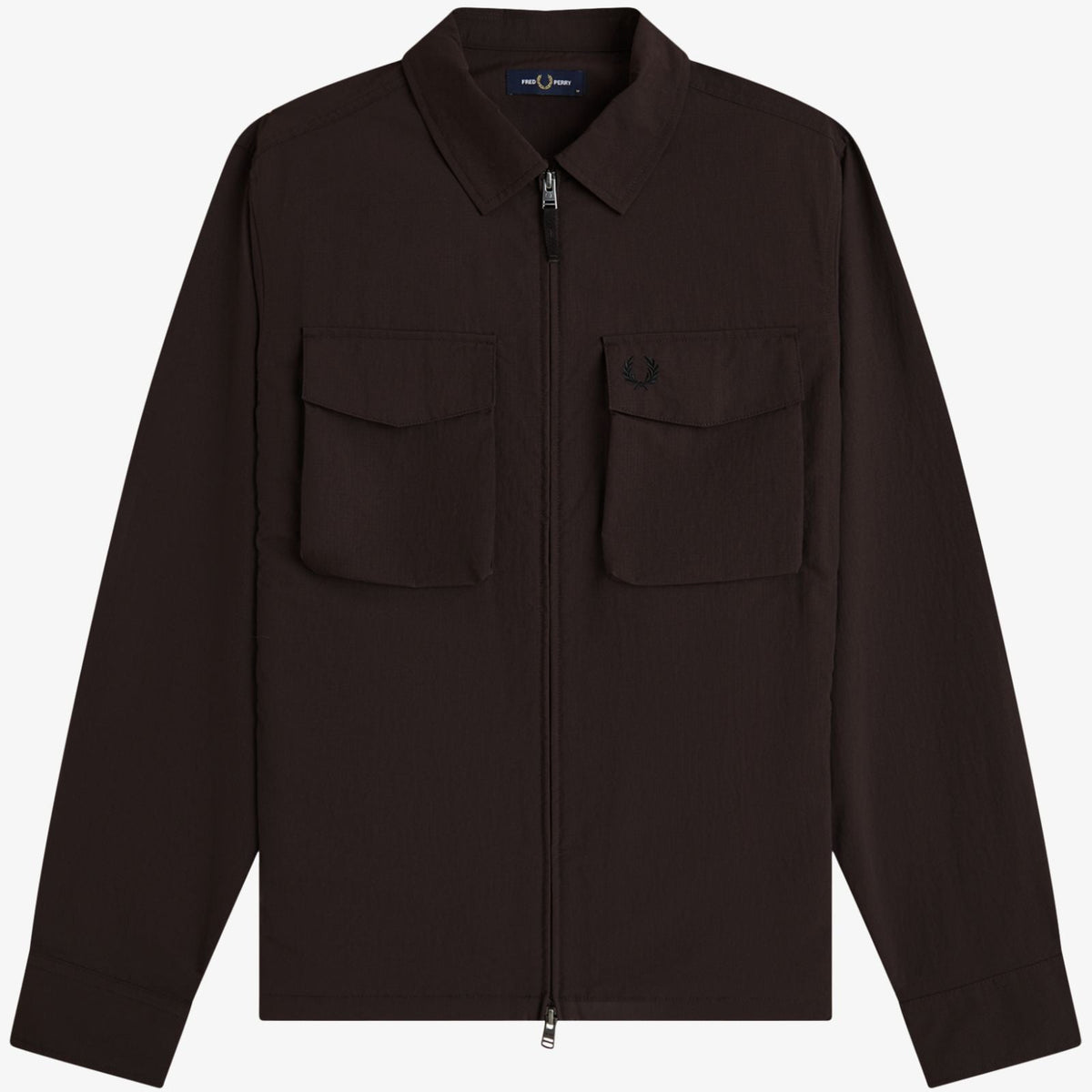 Fred Perry Ripstop Pocket Overshirt - Rich Brown