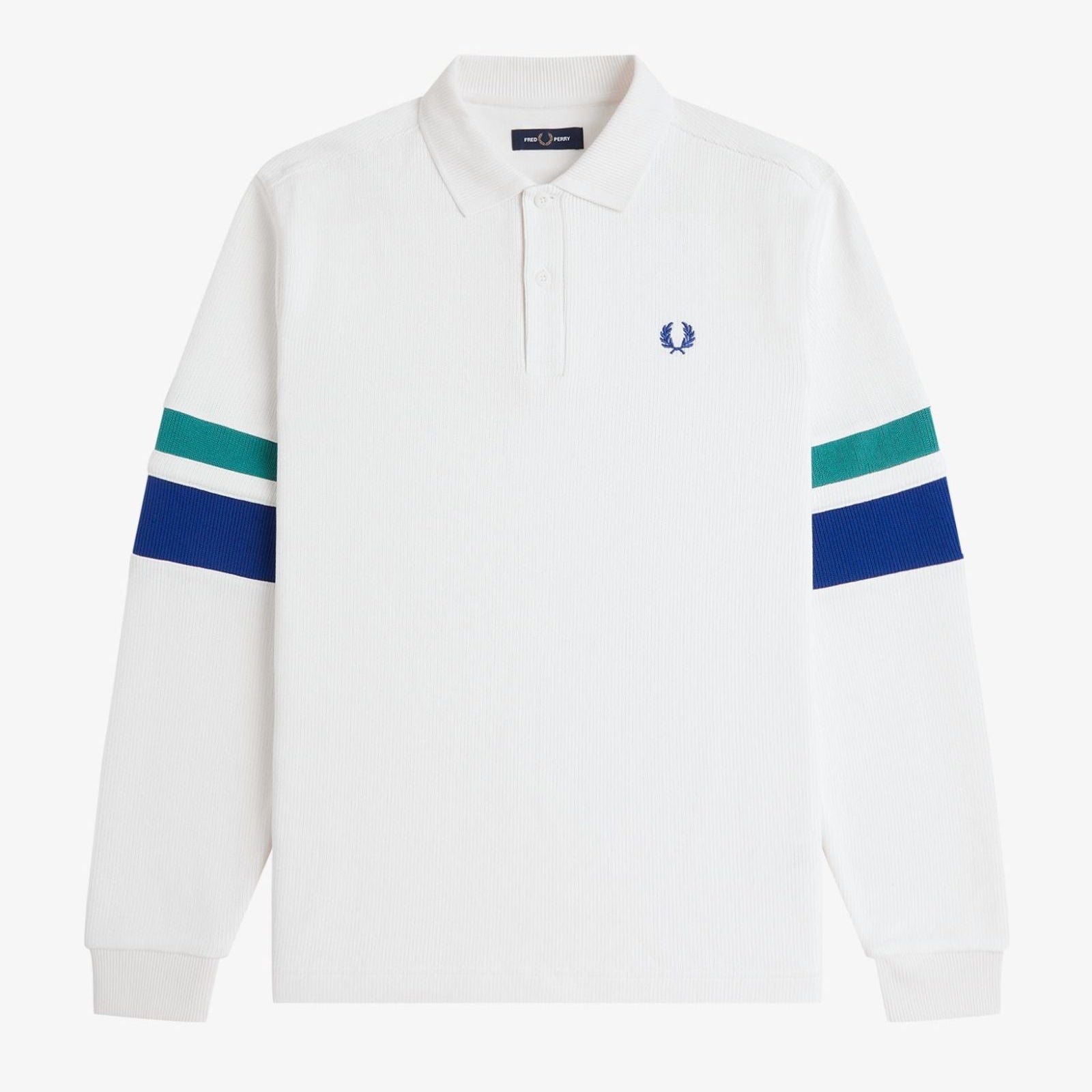 Fred Perry Tipped Sleeve Collard Sweat - Snow White