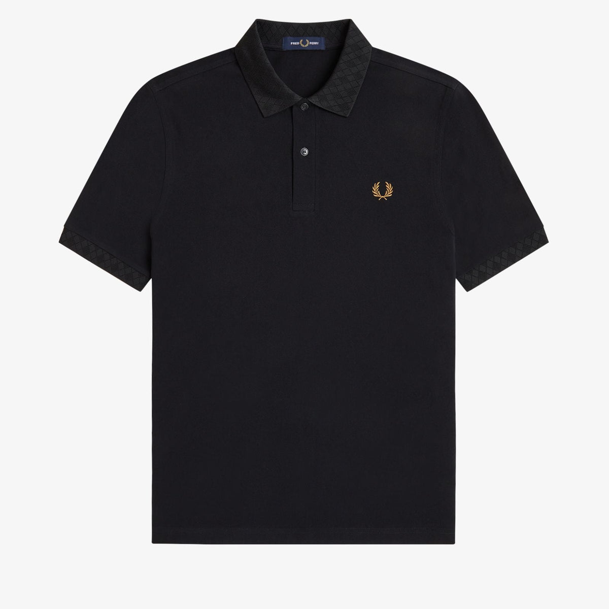 Fred Perry Jacquard Trim Polo - Black