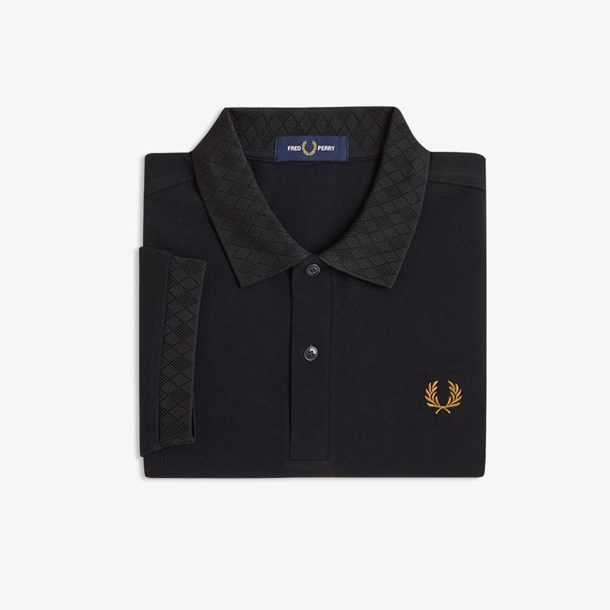Fred Perry Jacquard Trim Polo - Black