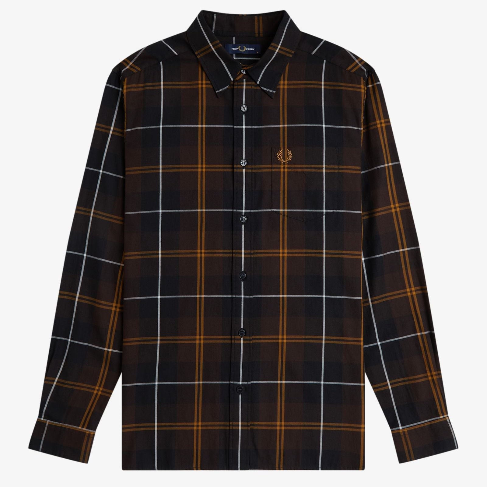 Fred Perry Twill Tartan Shirt - Rich Brown