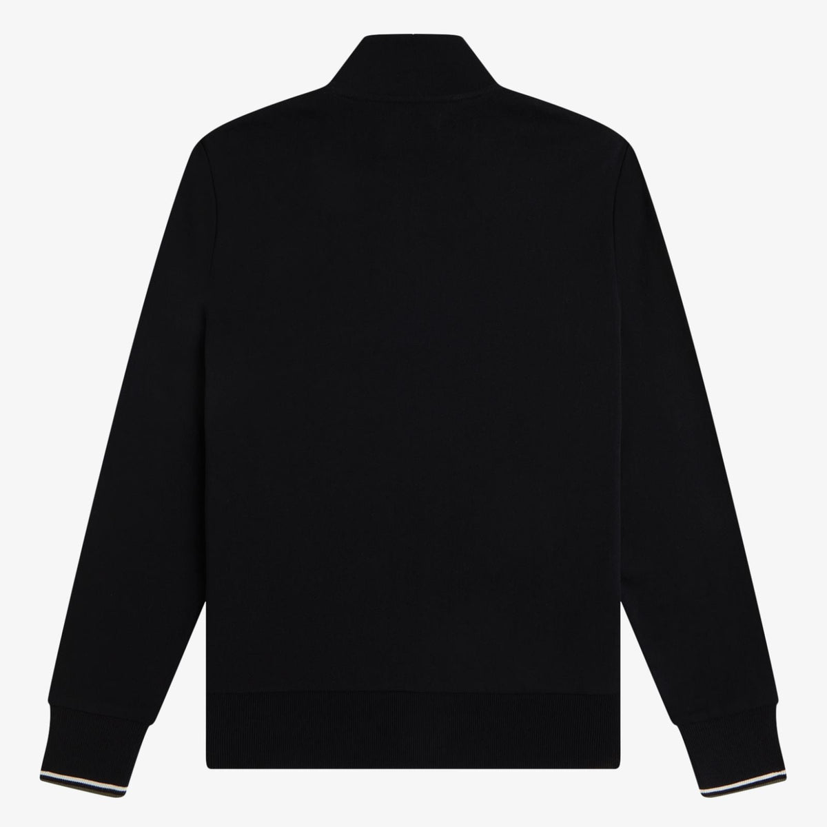 Fred Perry Half Zip Sweatshirt - Black / Ecru / Laurel Wreath Green