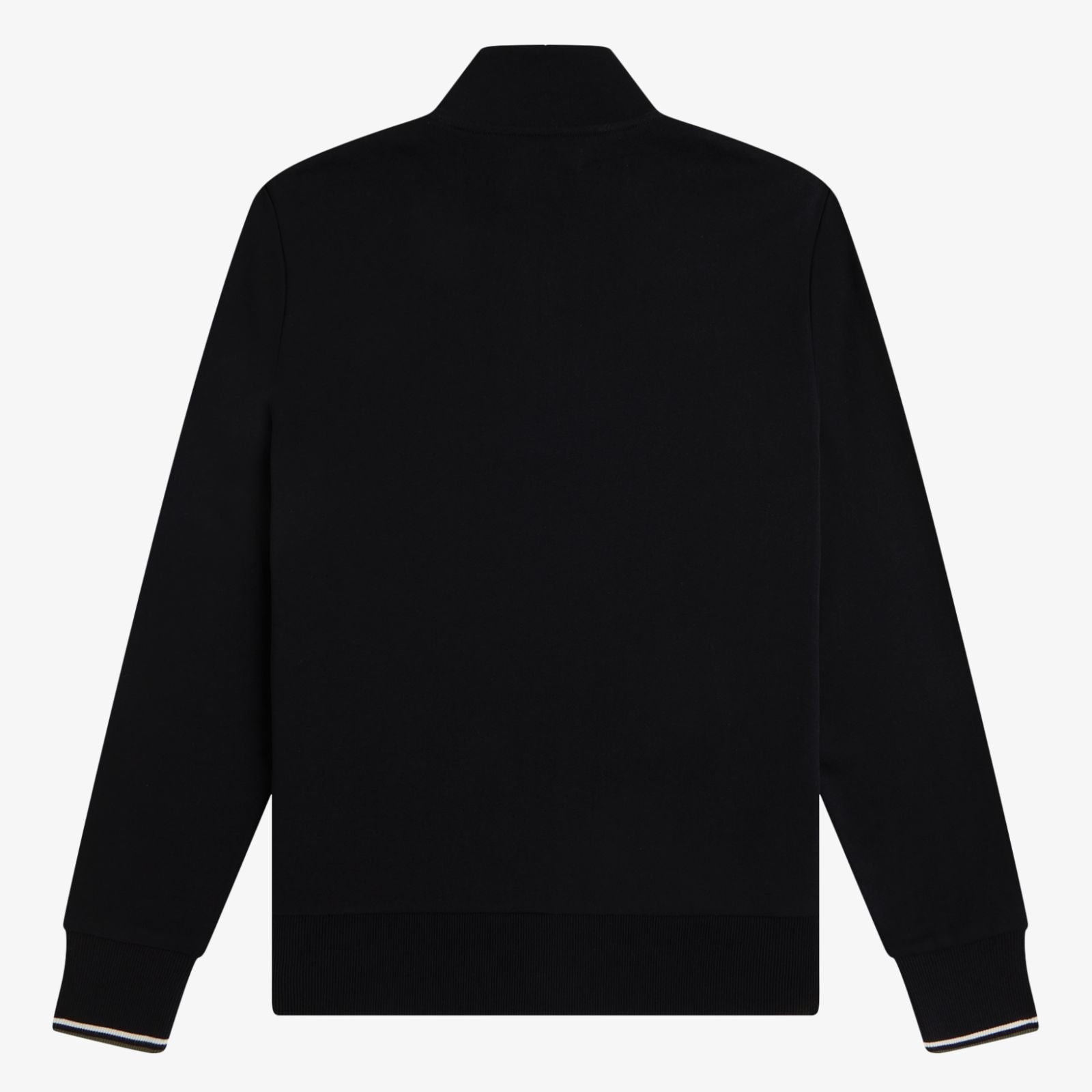 Fred Perry Half Zip Sweatshirt - Black / Ecru / Laurel Wreath Green