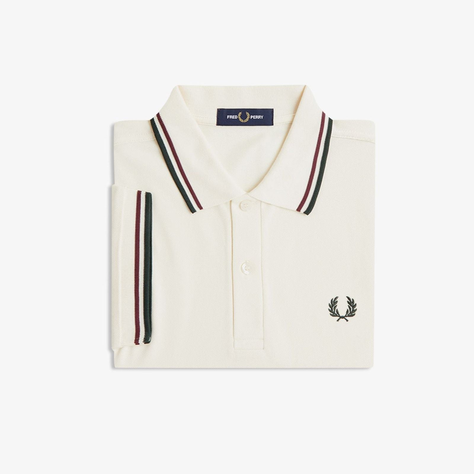 Fred Perry M3600 Polo - Ecru / Oxblood / Grassroots