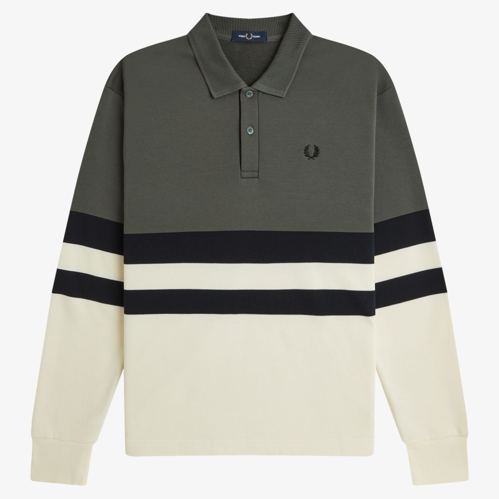 Fred Perry Colour Block Sweatshirt - Field Green
