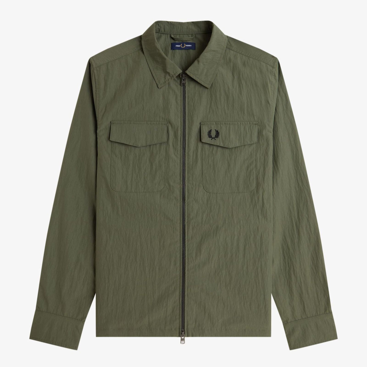 Fred Perry Zip Through Overshirt - Laurel Wreath Green
