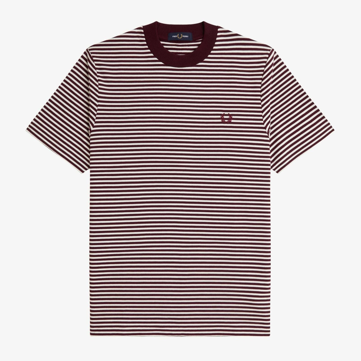 Fred Perry Fine Stripe Heavyweight T-Shirt - Oxblood