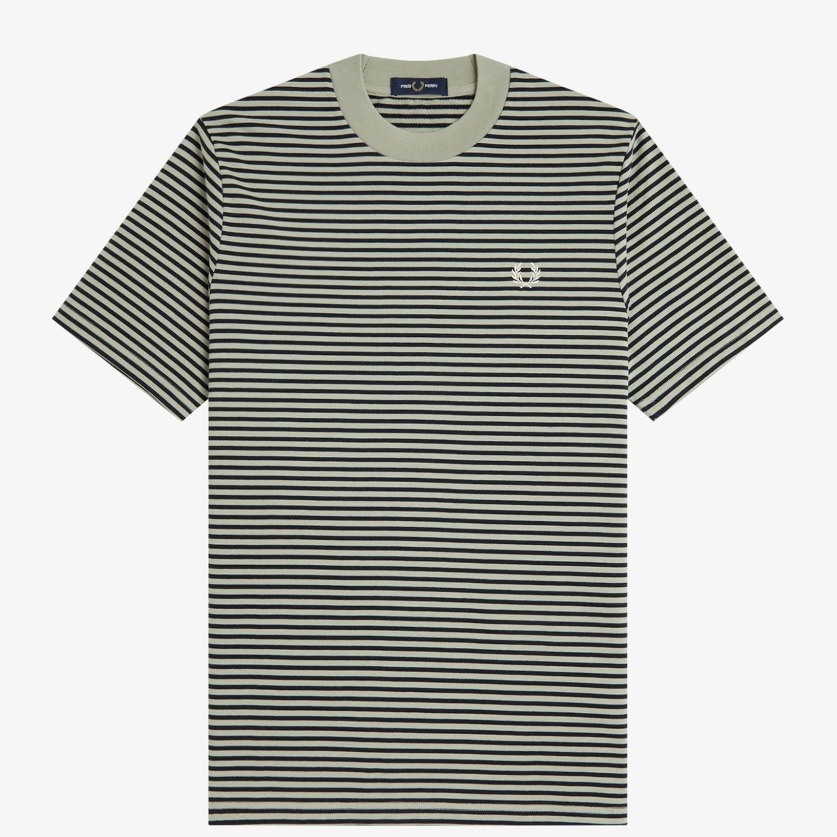 Fred Perry Fine Stripe Heavyweight T-Shirt - Seagrass