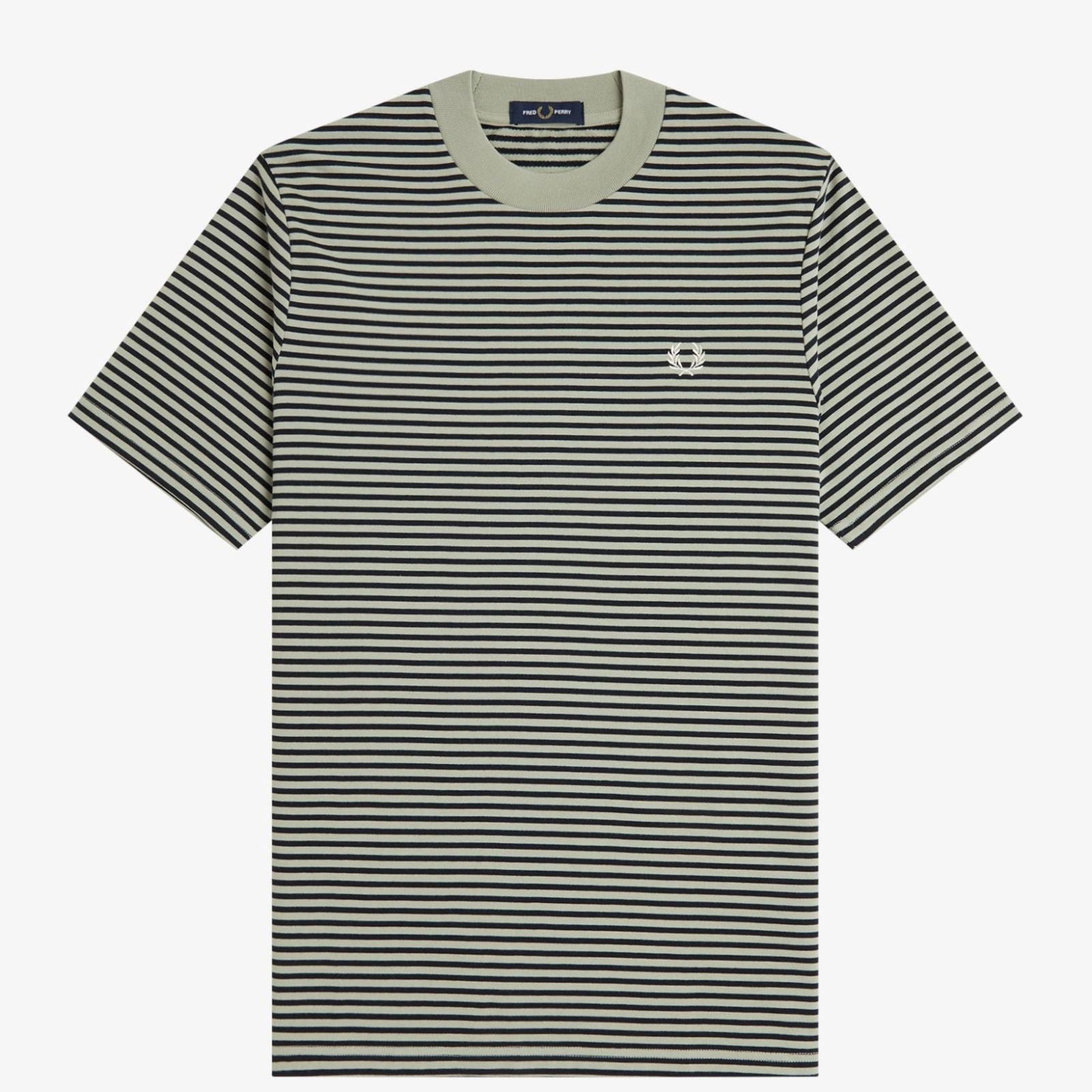 Fred Perry Fine Stripe Heavyweight T-Shirt - Seagrass