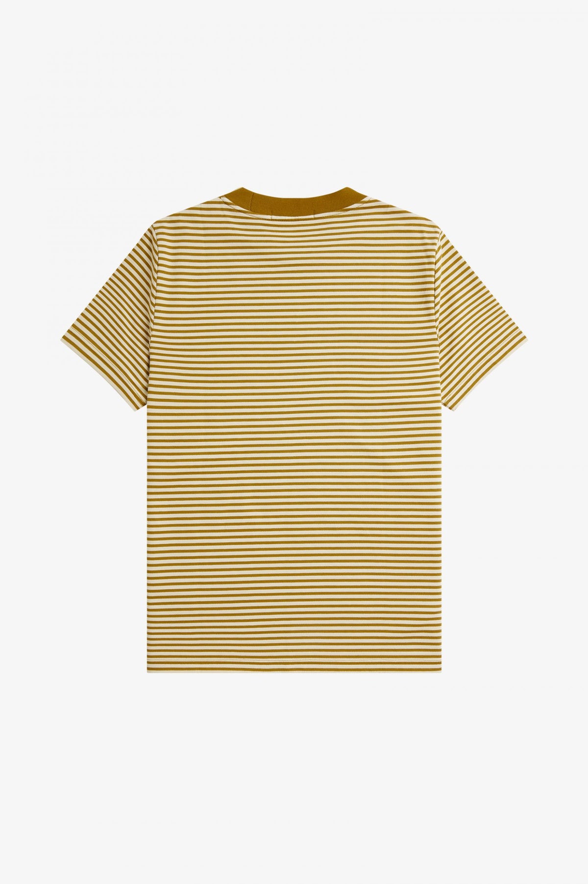 Fred Perry Fine Stripe Heavyweight T-Shirt - Oatmeal / Dark Caramel