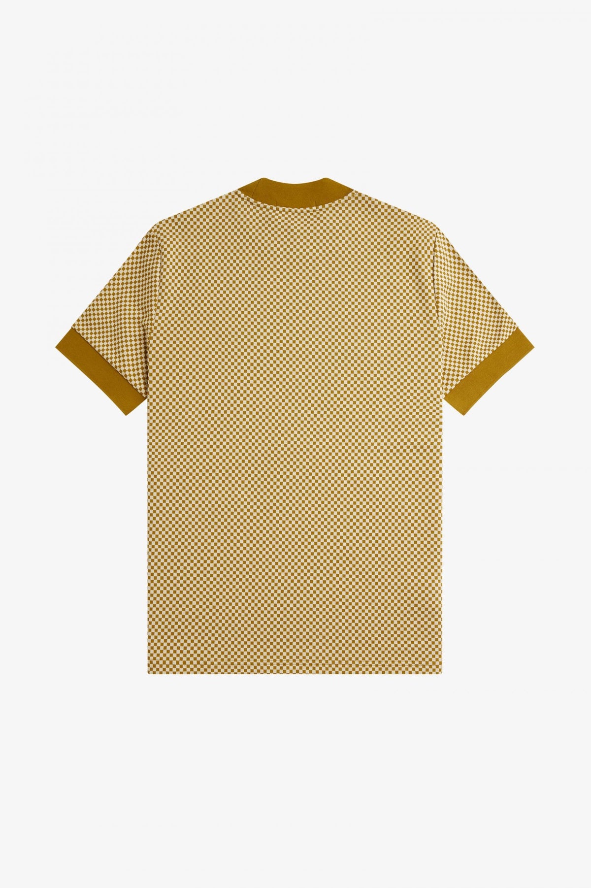 Fred Perry Micro Chequerboard T-Shirt - Oatmeal / Dark Caramel