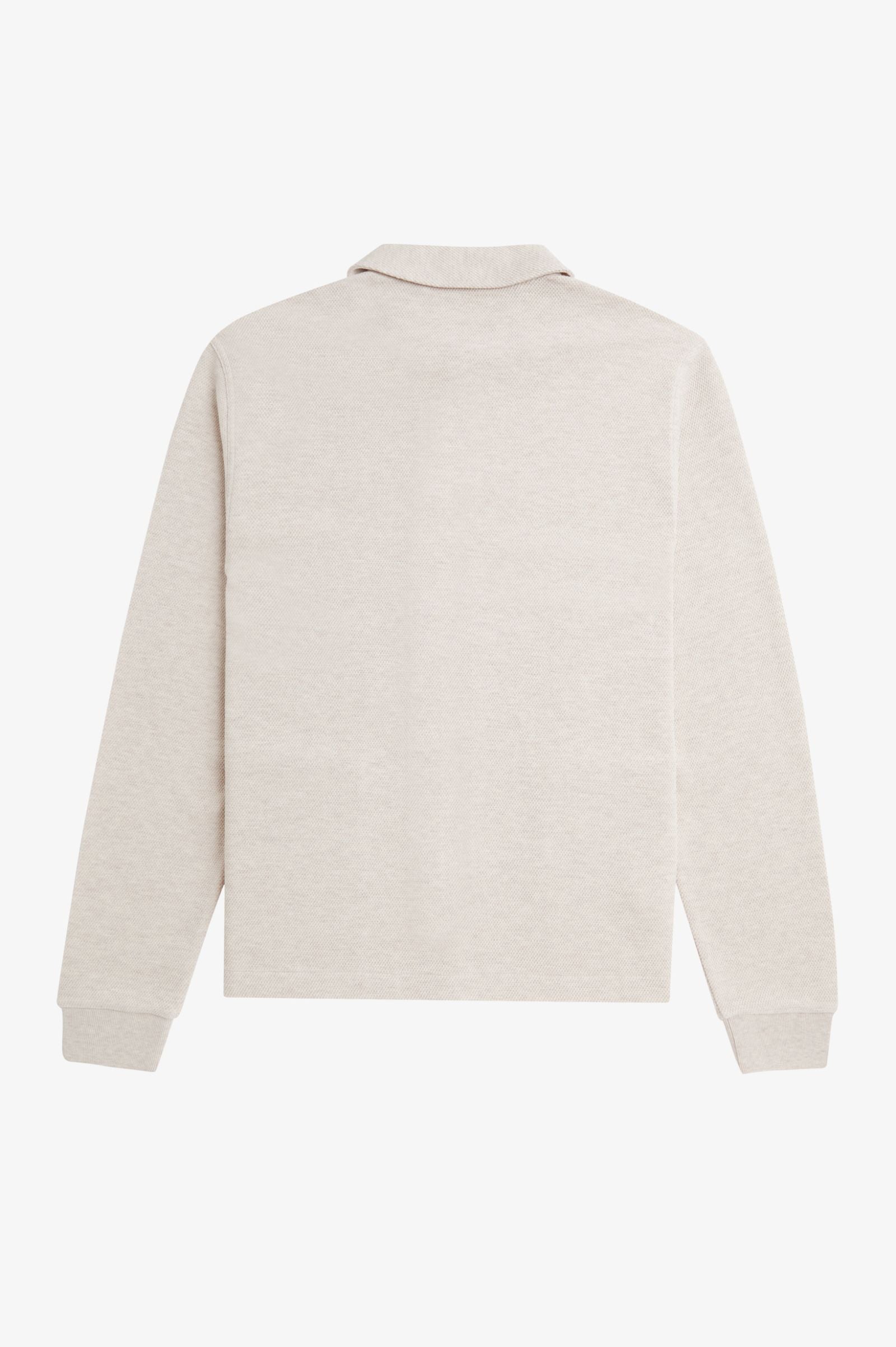Fred Perry Button Through LS Polo - Porridge Marl