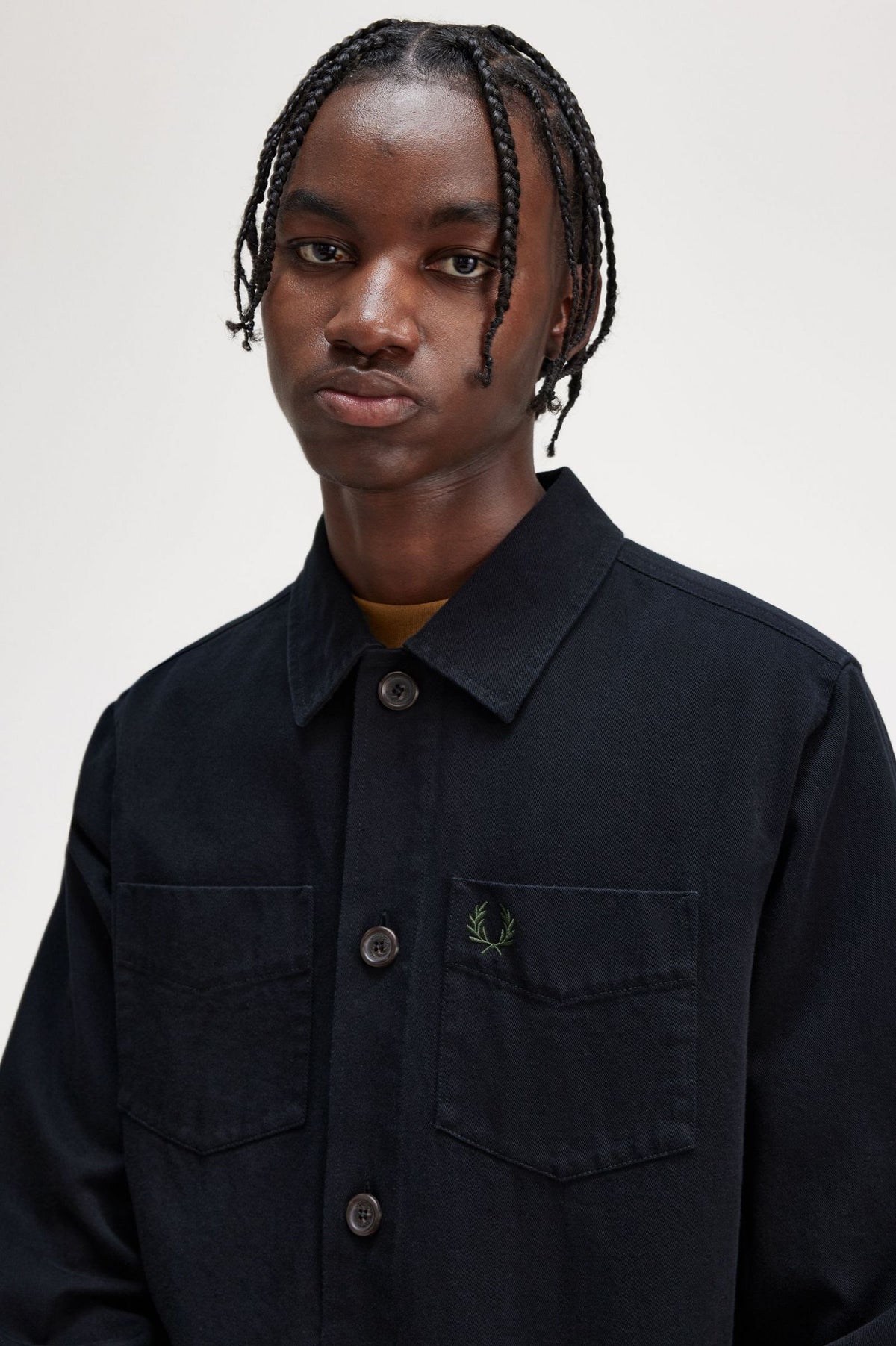 Fred Perry Twill Overshirt - Black