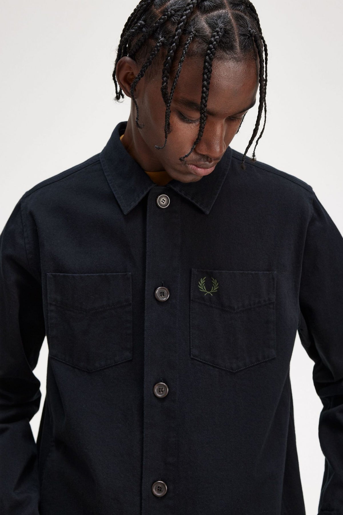 Fred Perry Twill Overshirt - Black