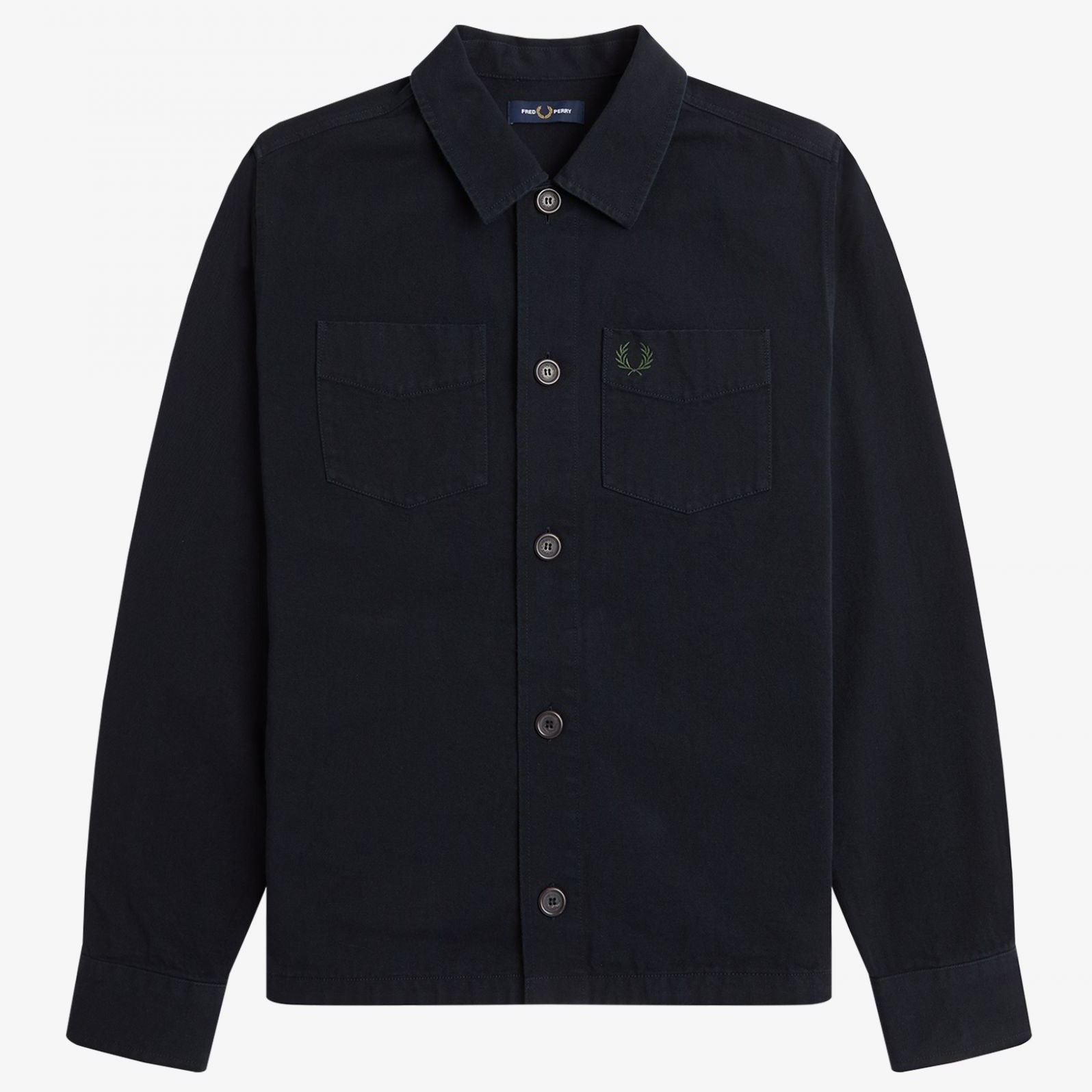 Fred Perry Twill Overshirt - Black