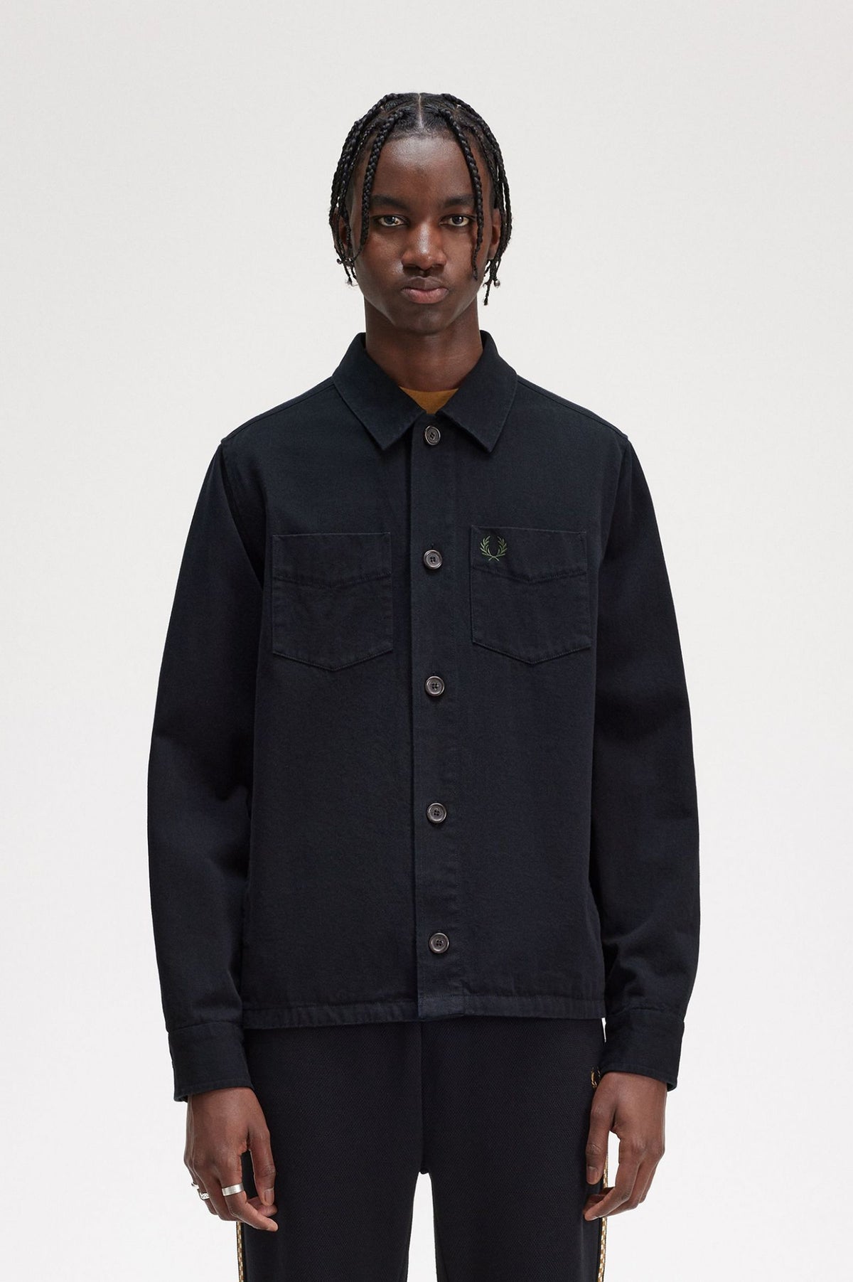 Fred Perry Twill Overshirt - Black