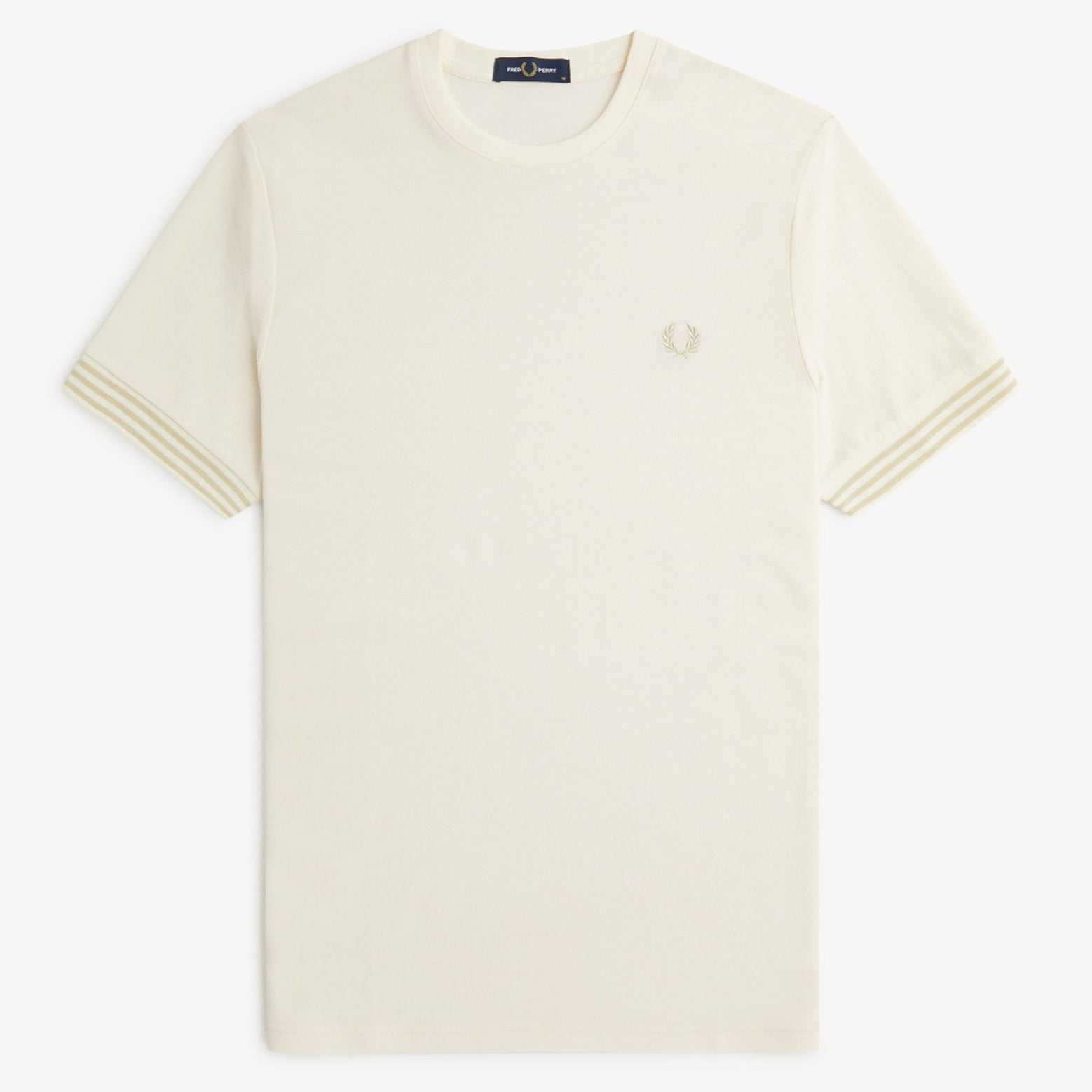 Fred Perry Striped Cuff T-Shirt - Ecru
