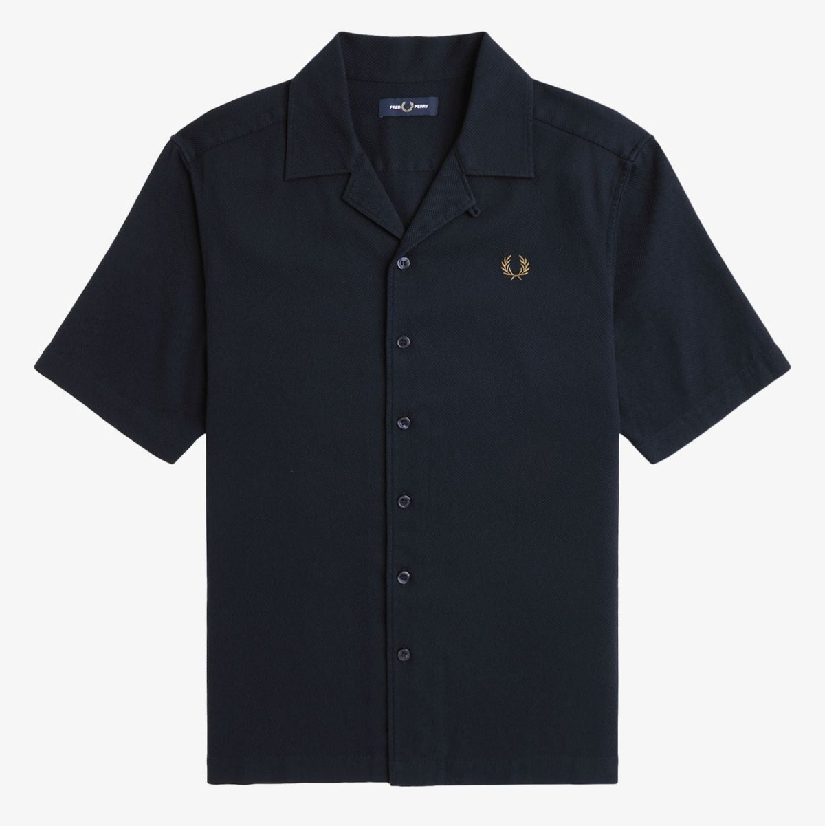 Fred Perry Texture Revere Collar Shirt - Navy