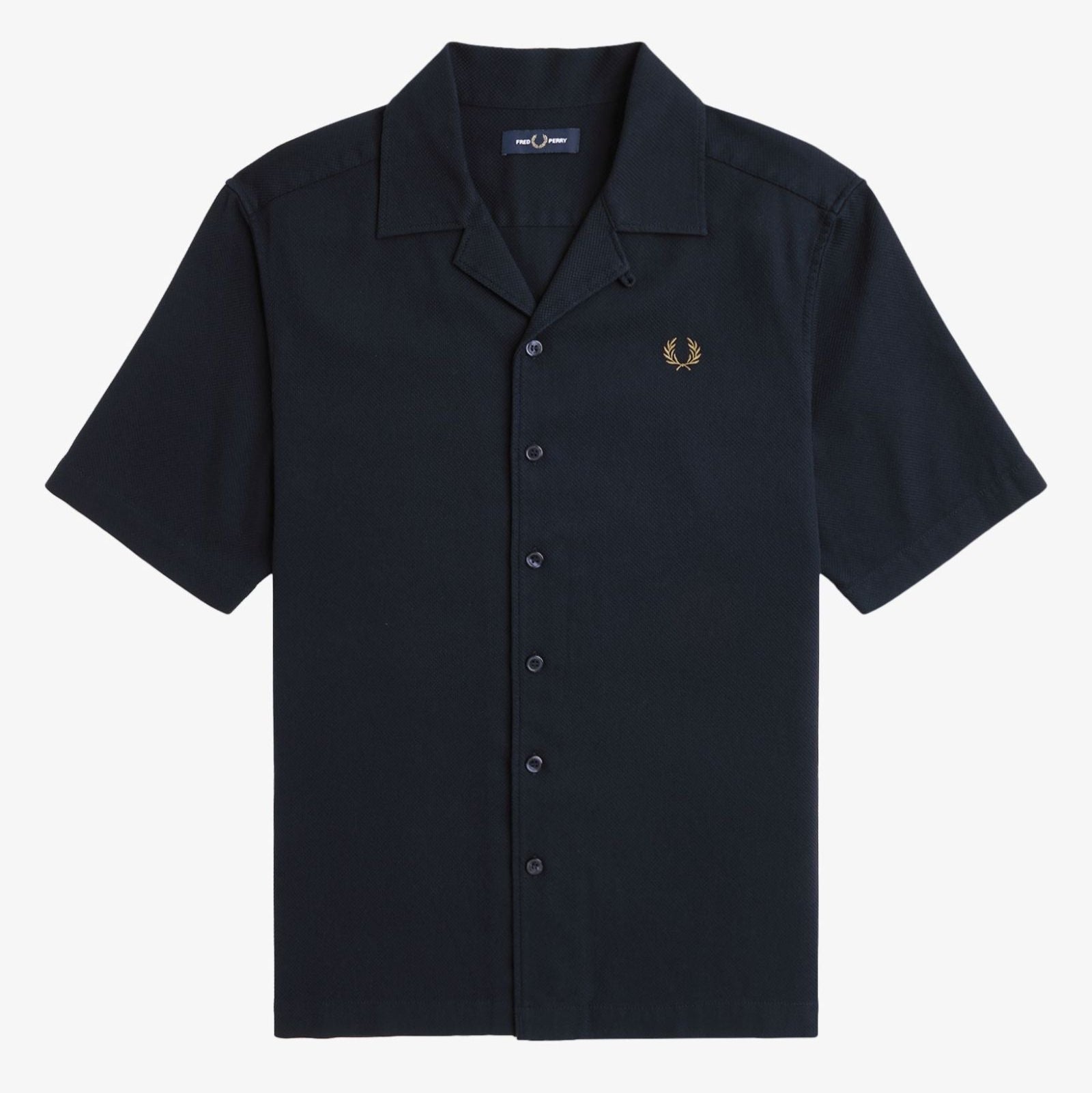 Fred Perry Texture Revere Collar Shirt - Navy