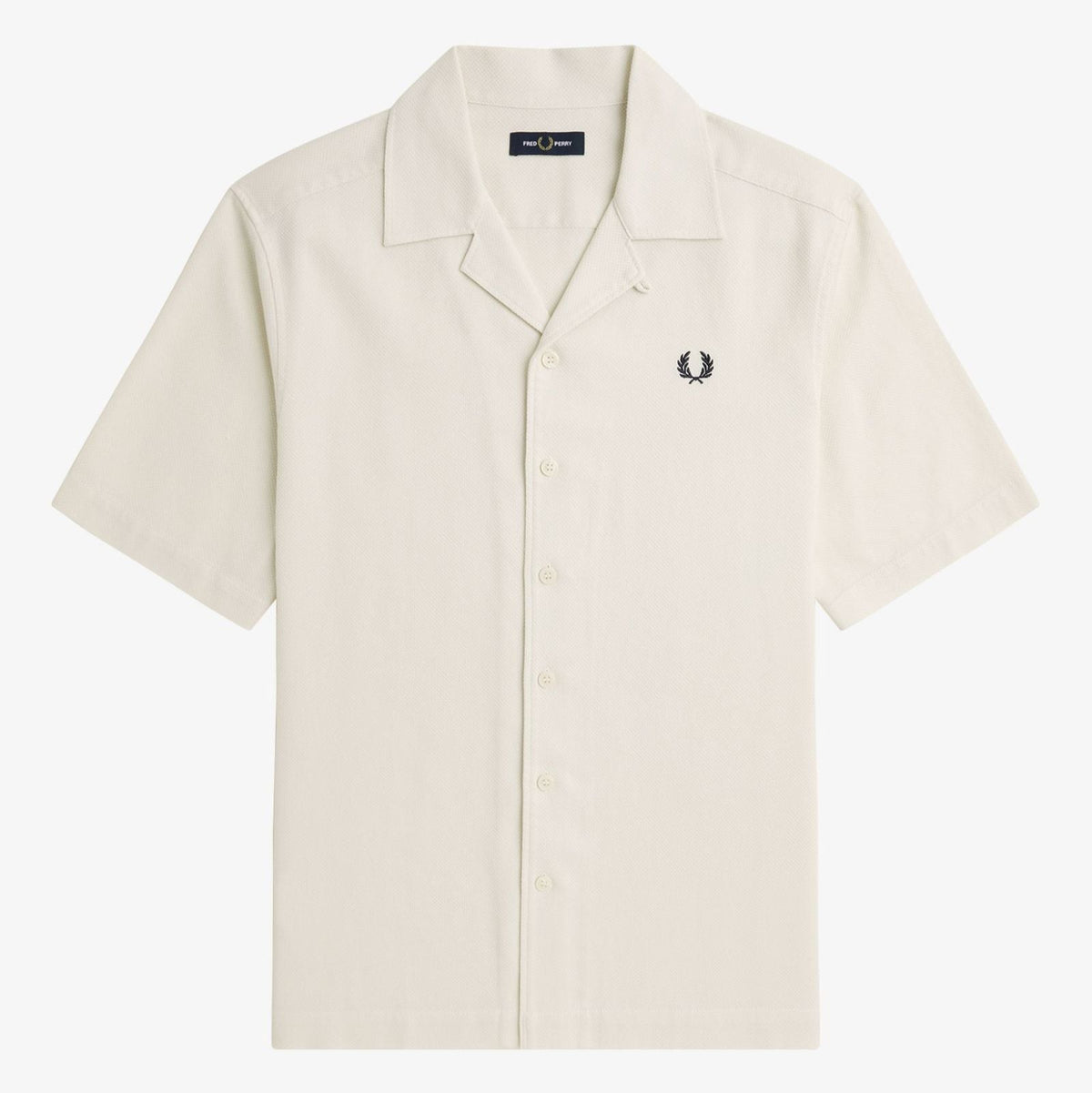 Fred Perry Texture Revere Collar Shirt - Ecru