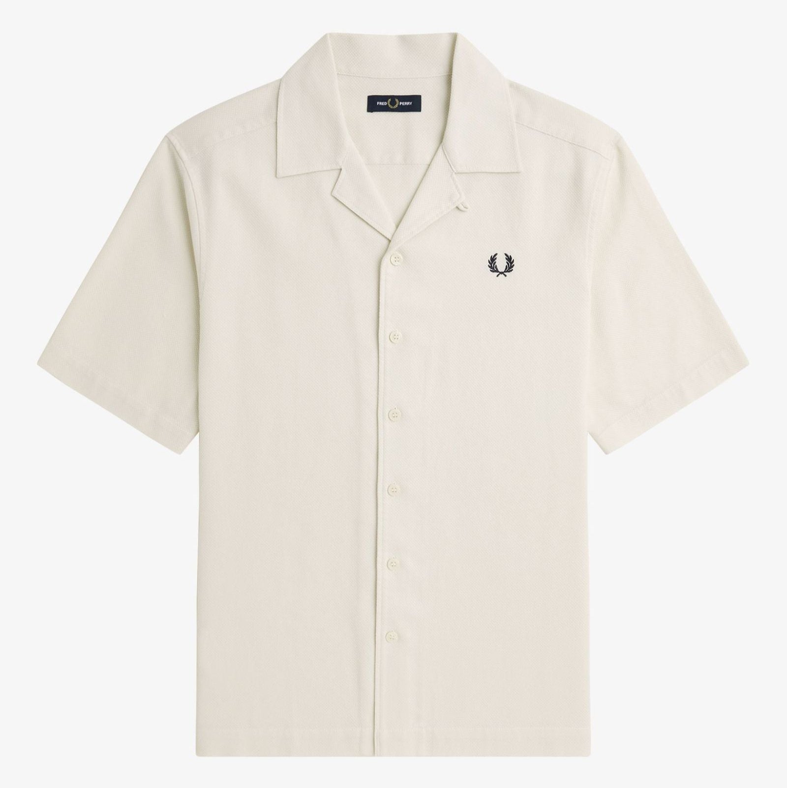 Fred Perry Texture Revere Collar Shirt - Ecru