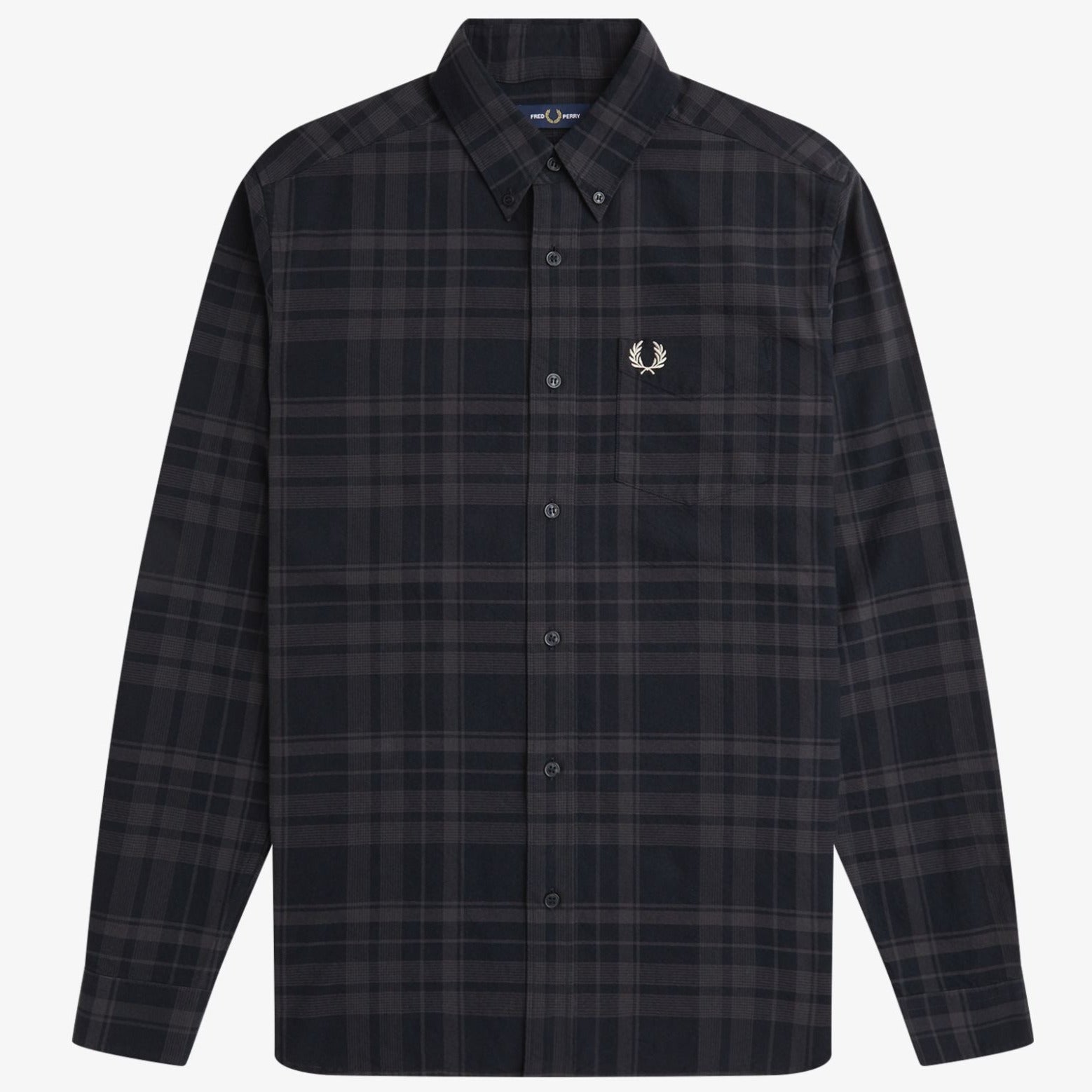 Fred Perry Tonal Tarten Shirt - Black