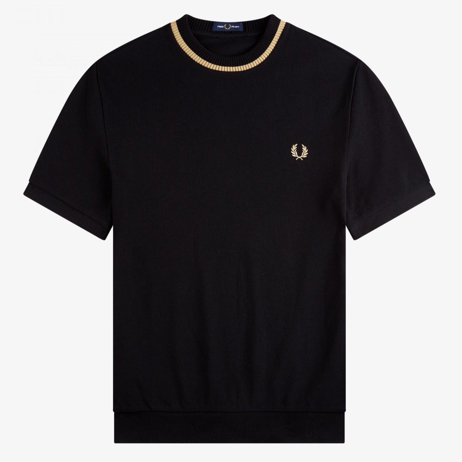 Fred Perry Crew Neck Pique T-Shirt - Black