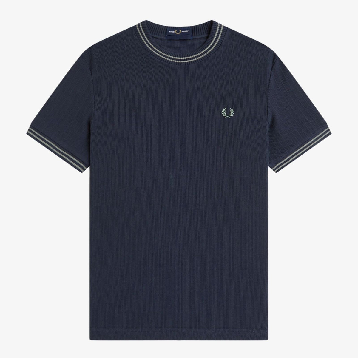 Fred Perry Ribbed Jersey T-Shirt - Navy