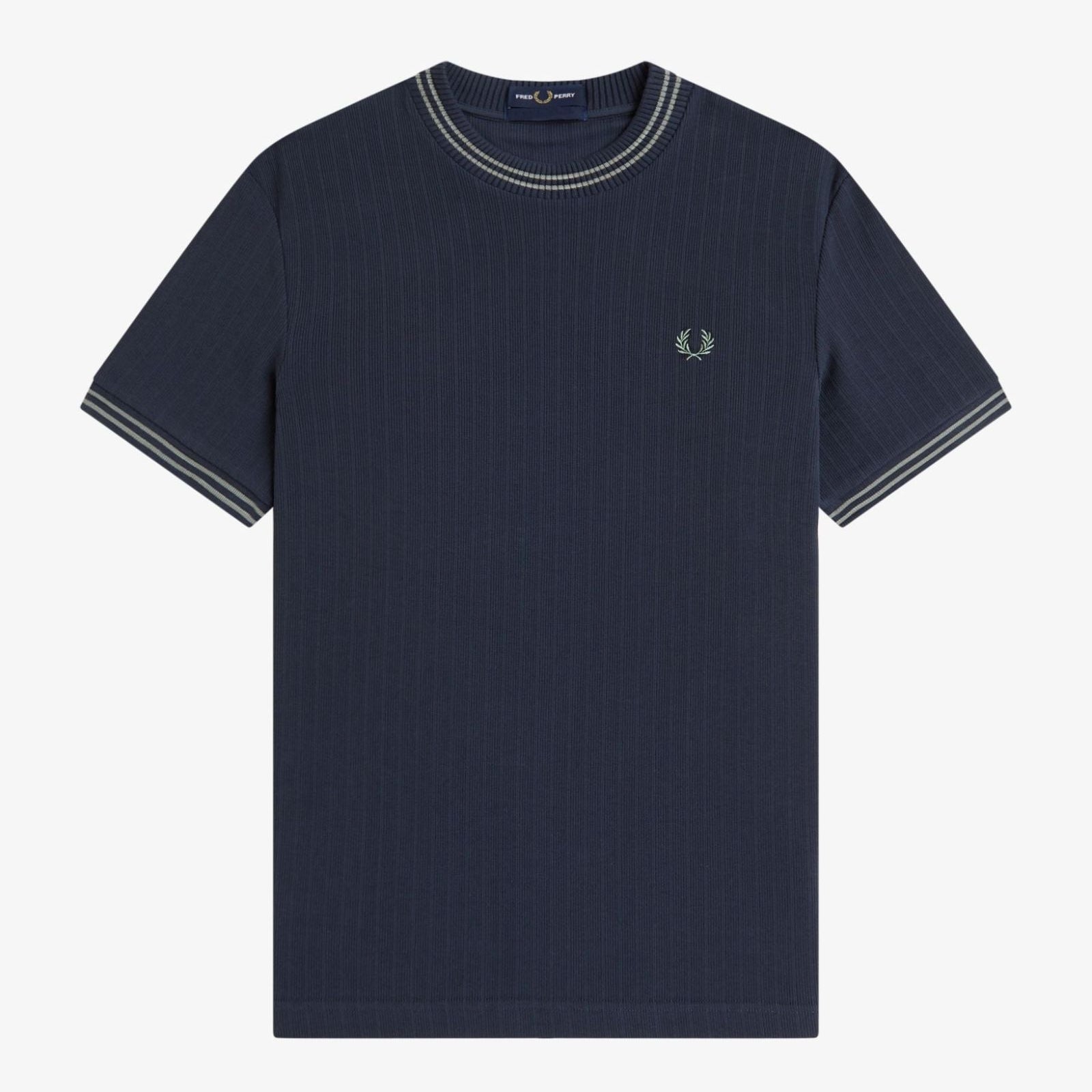 Fred Perry Ribbed Jersey T-Shirt - Navy
