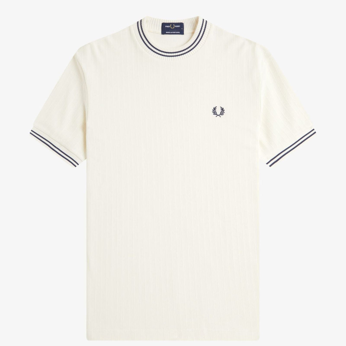 Fred Perry Ribbed T-Shirt - Ecru