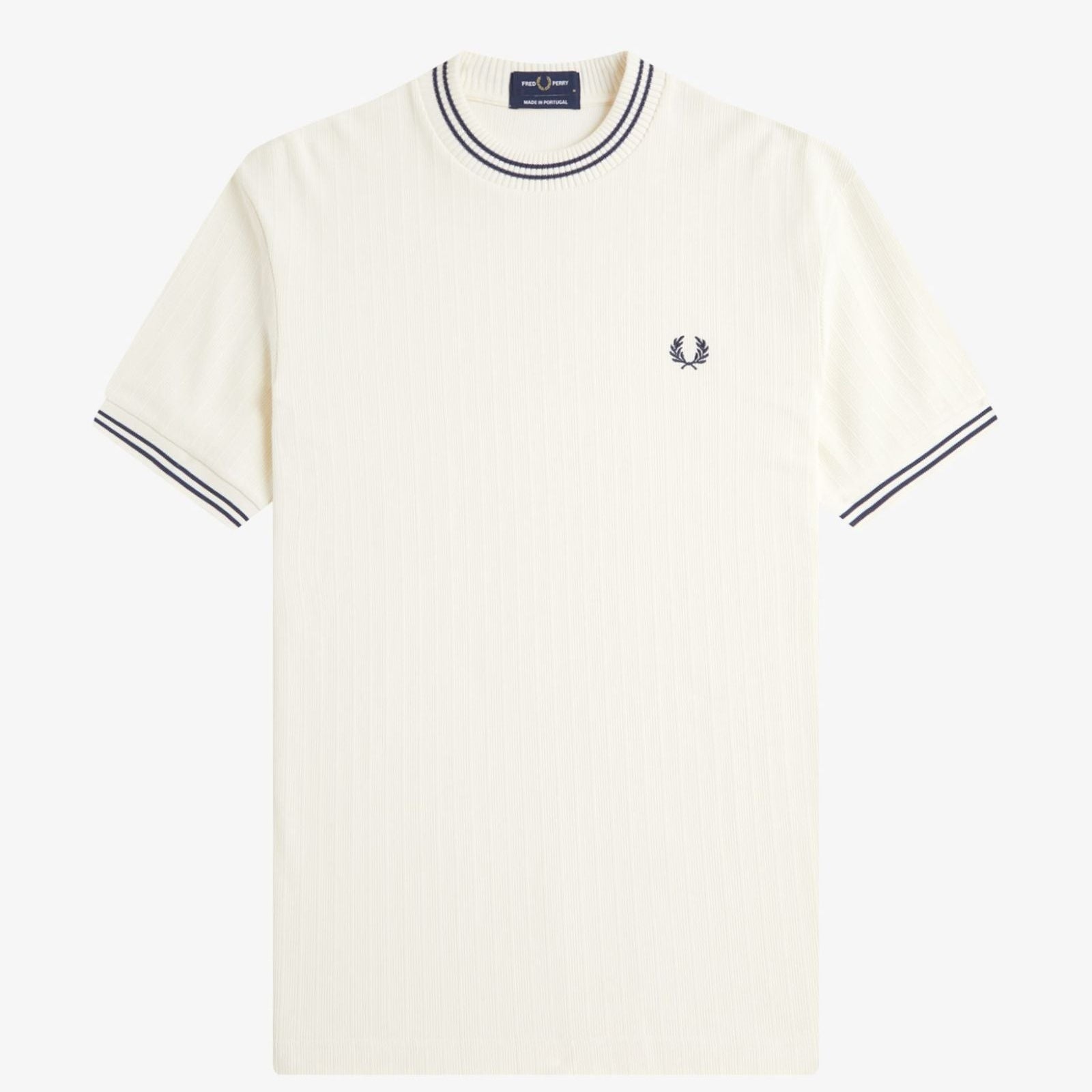 Fred Perry Ribbed T-Shirt - Ecru