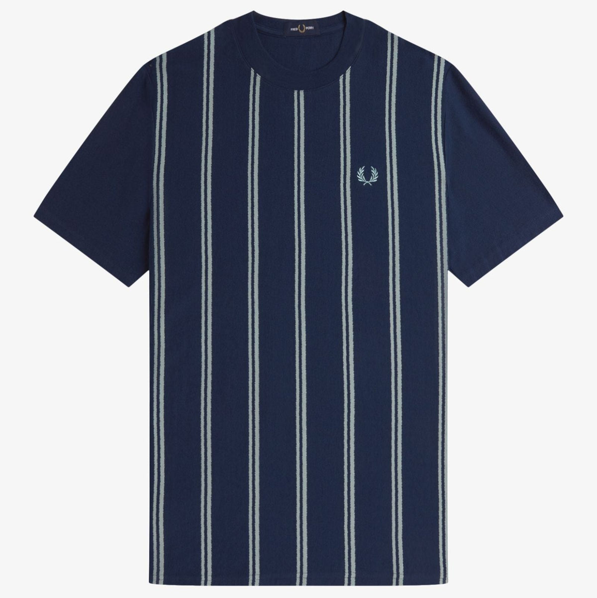 Fred P Striped Crepe Pique T-Shirt - Tennis Blue