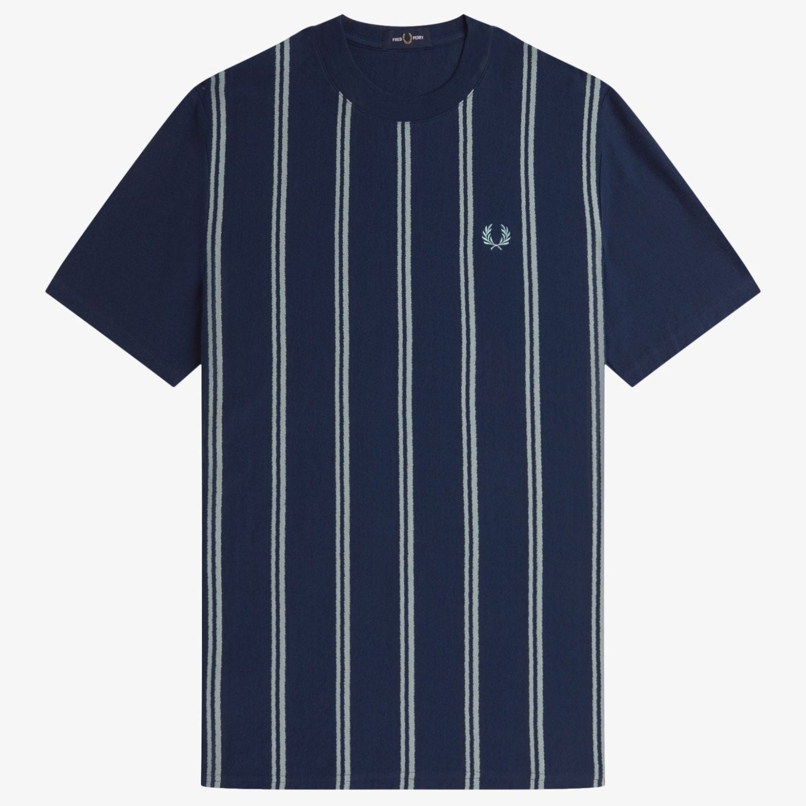 Fred P Striped Crepe Pique T-Shirt - Tennis Blue