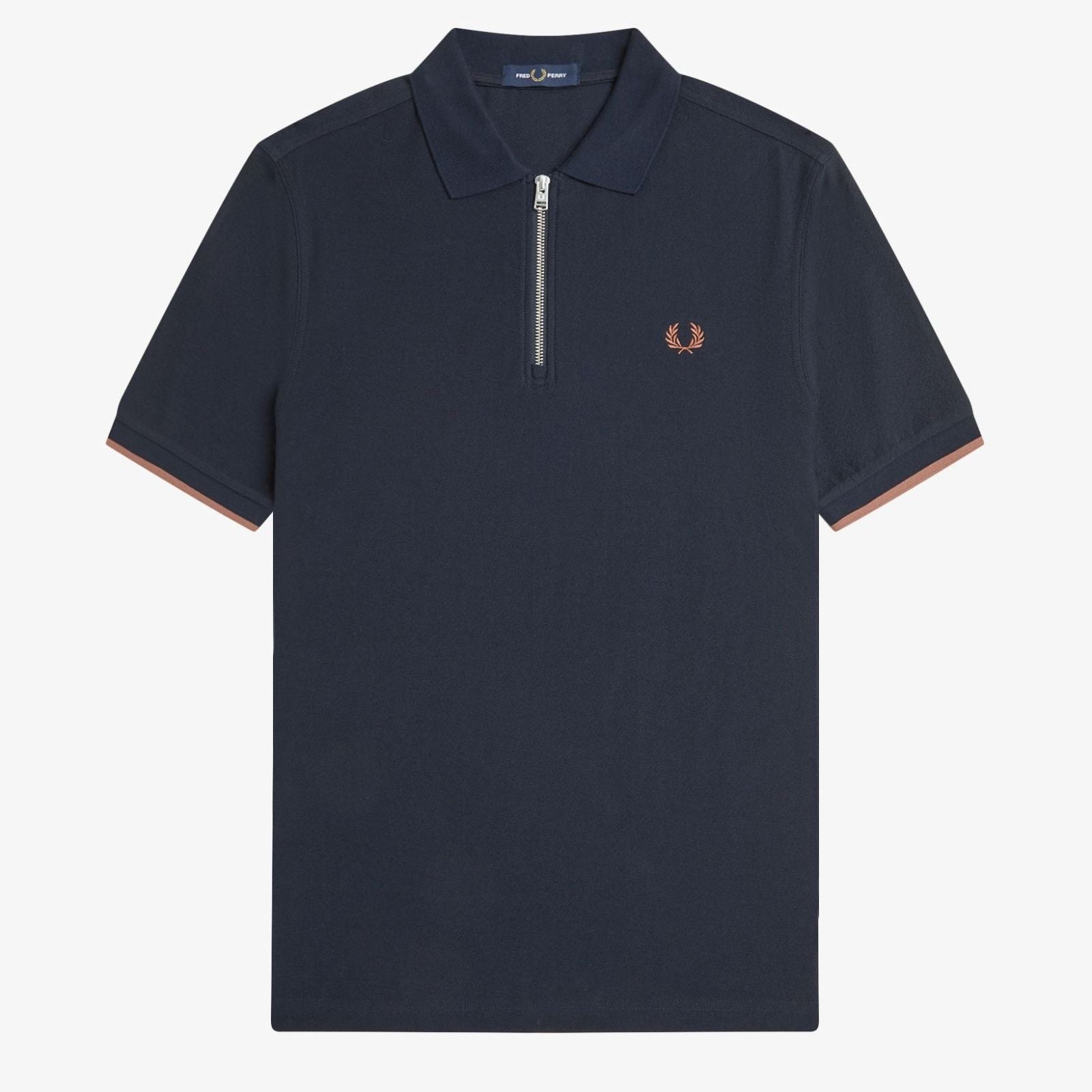 Fred Perry Crepe Zip Neck Shirt - Navy