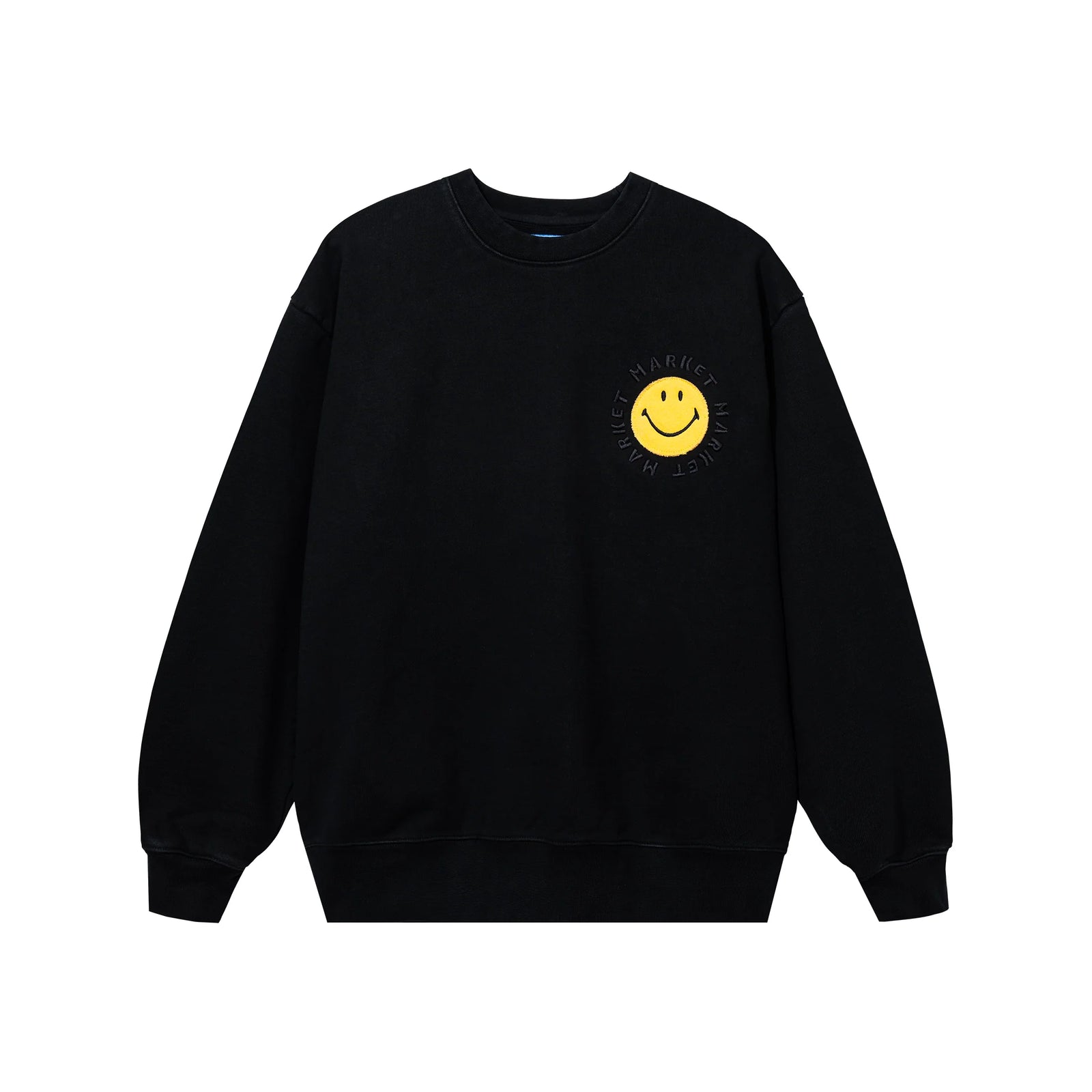 Market Smiley Vintage Wash Crewneck - Washed Black