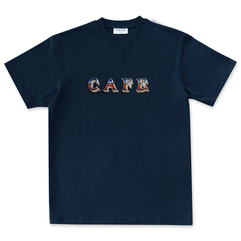 Skate Cafe Mr Finbar T-Shirt - Navy