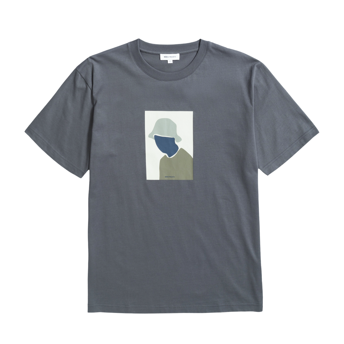 Norse Projects Johannes Bucket Hat Print T-Shirt - Magnet Grey