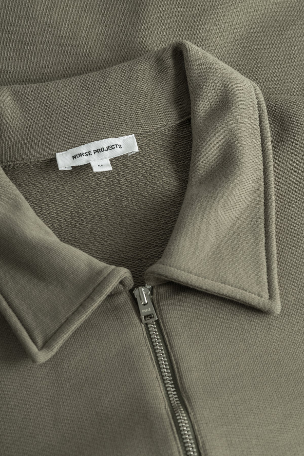 Norse Projects Ketel Norse Logo Half Zip - Sediment Green