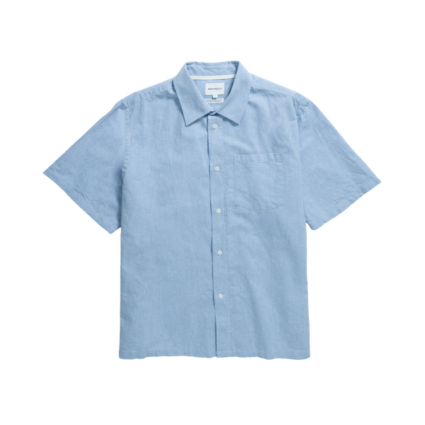 Buy the Norse Projects Ivan Linen Shirt - Pale Blue | Jingo Clothing